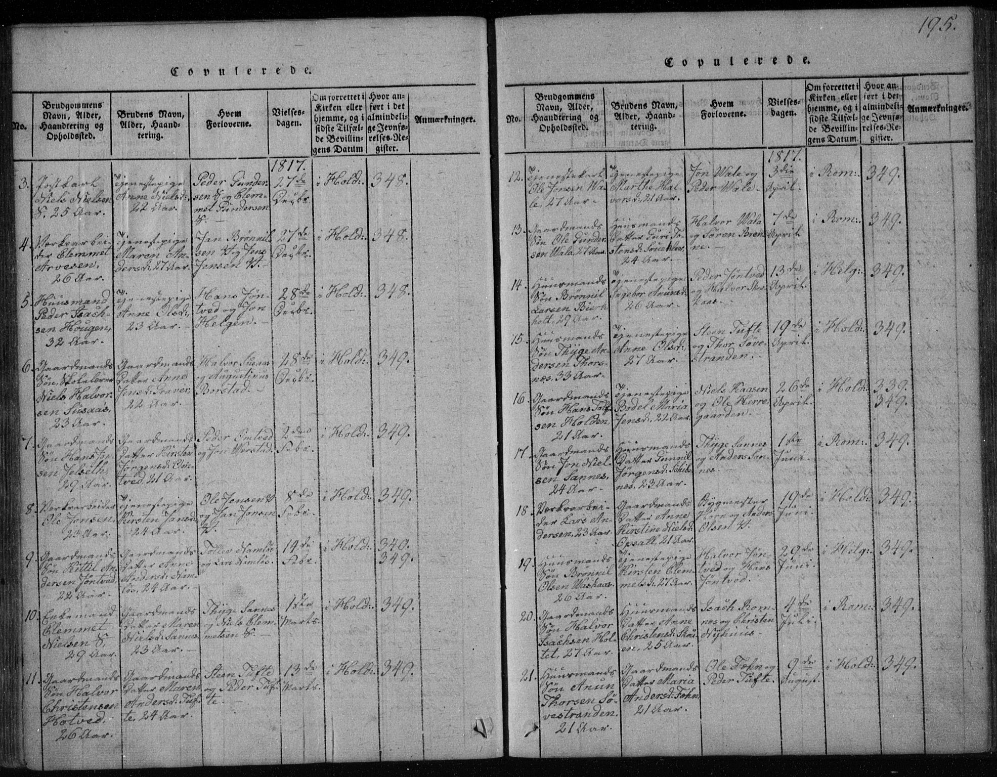 Holla kirkebøker, SAKO/A-272/F/Fa/L0003: Parish register (official) no. 3, 1815-1830, p. 195