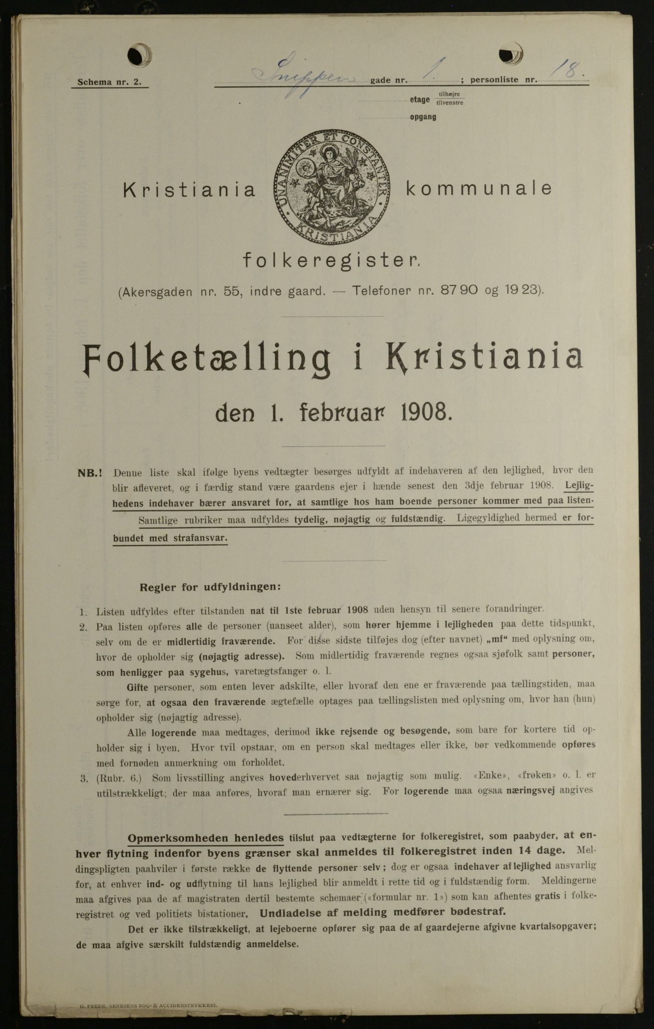 OBA, Municipal Census 1908 for Kristiania, 1908, p. 88156