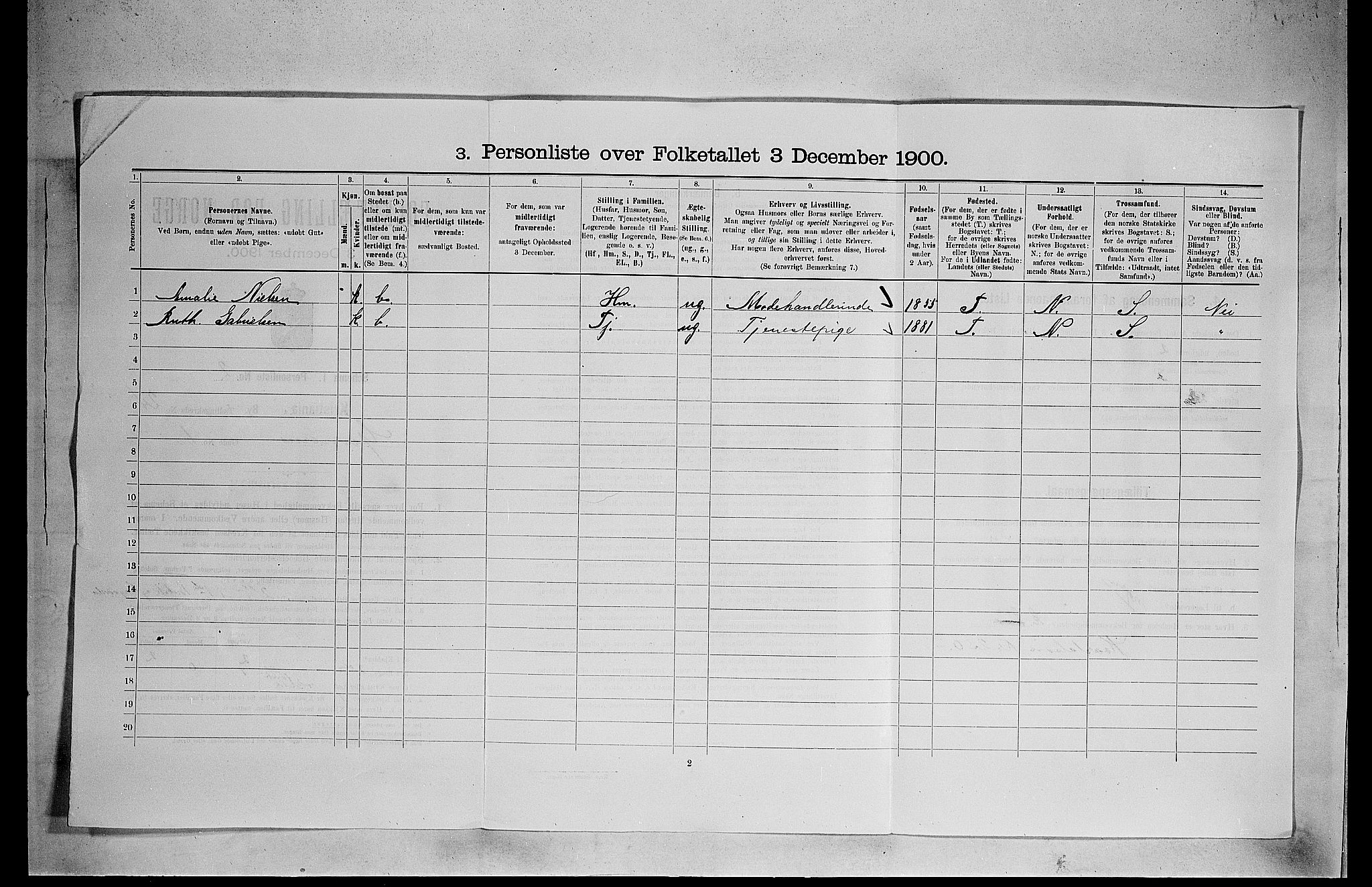 SAO, 1900 census for Kristiania, 1900, p. 30657
