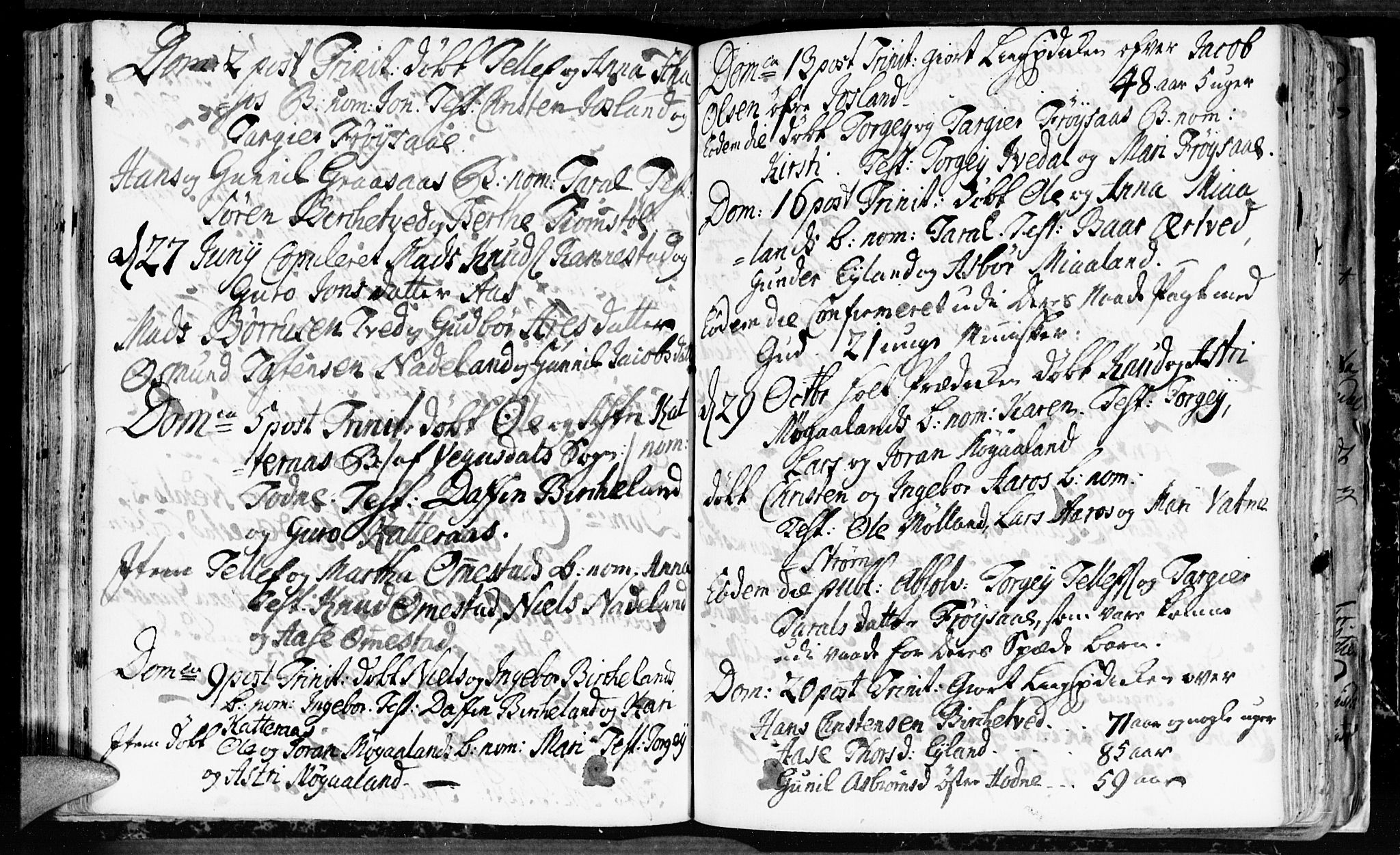 Evje sokneprestkontor, AV/SAK-1111-0008/F/Fa/Fac/L0001: Parish register (official) no. A 1, 1705-1764, p. 201-202