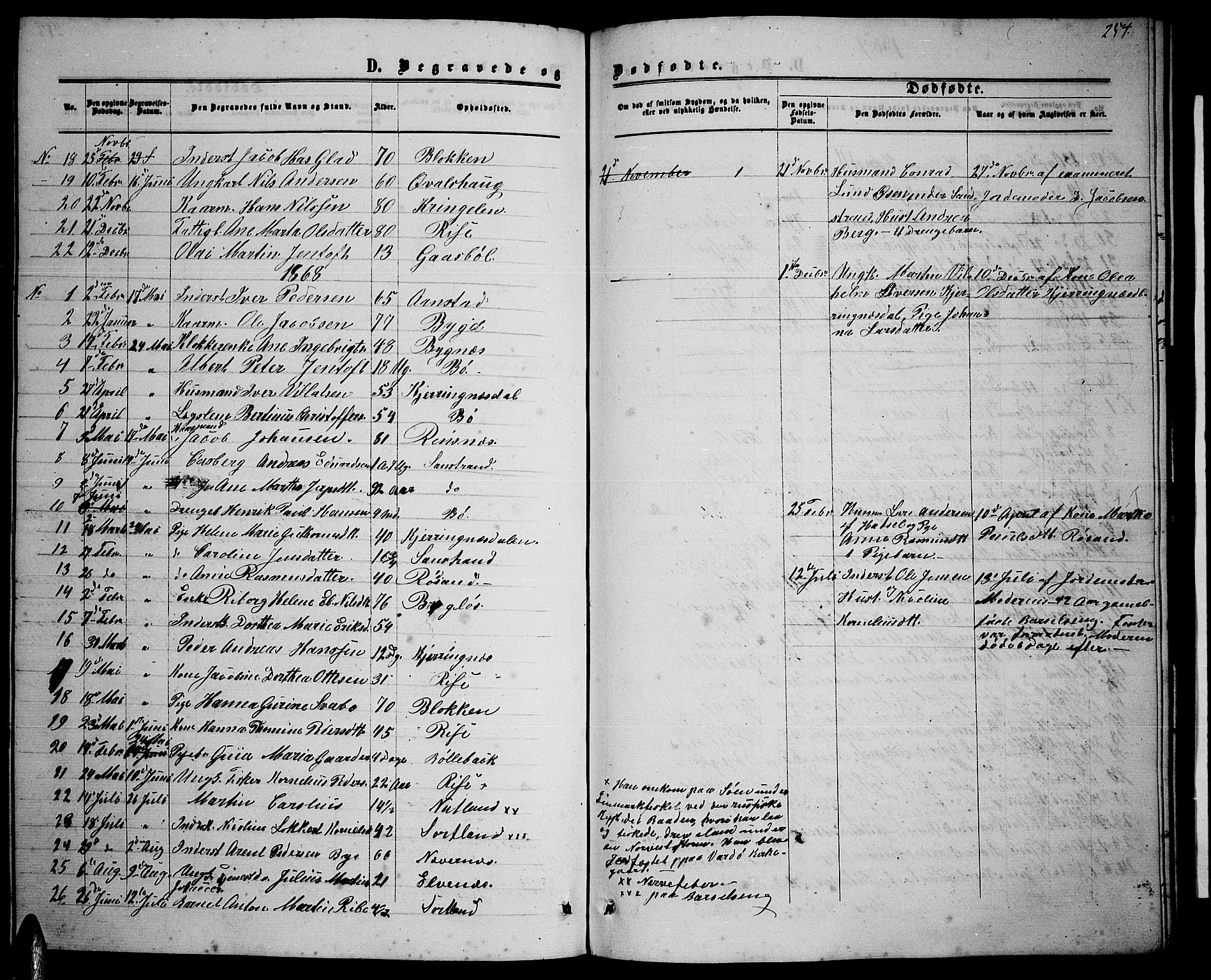 Ministerialprotokoller, klokkerbøker og fødselsregistre - Nordland, AV/SAT-A-1459/895/L1381: Parish register (copy) no. 895C03, 1864-1885, p. 254