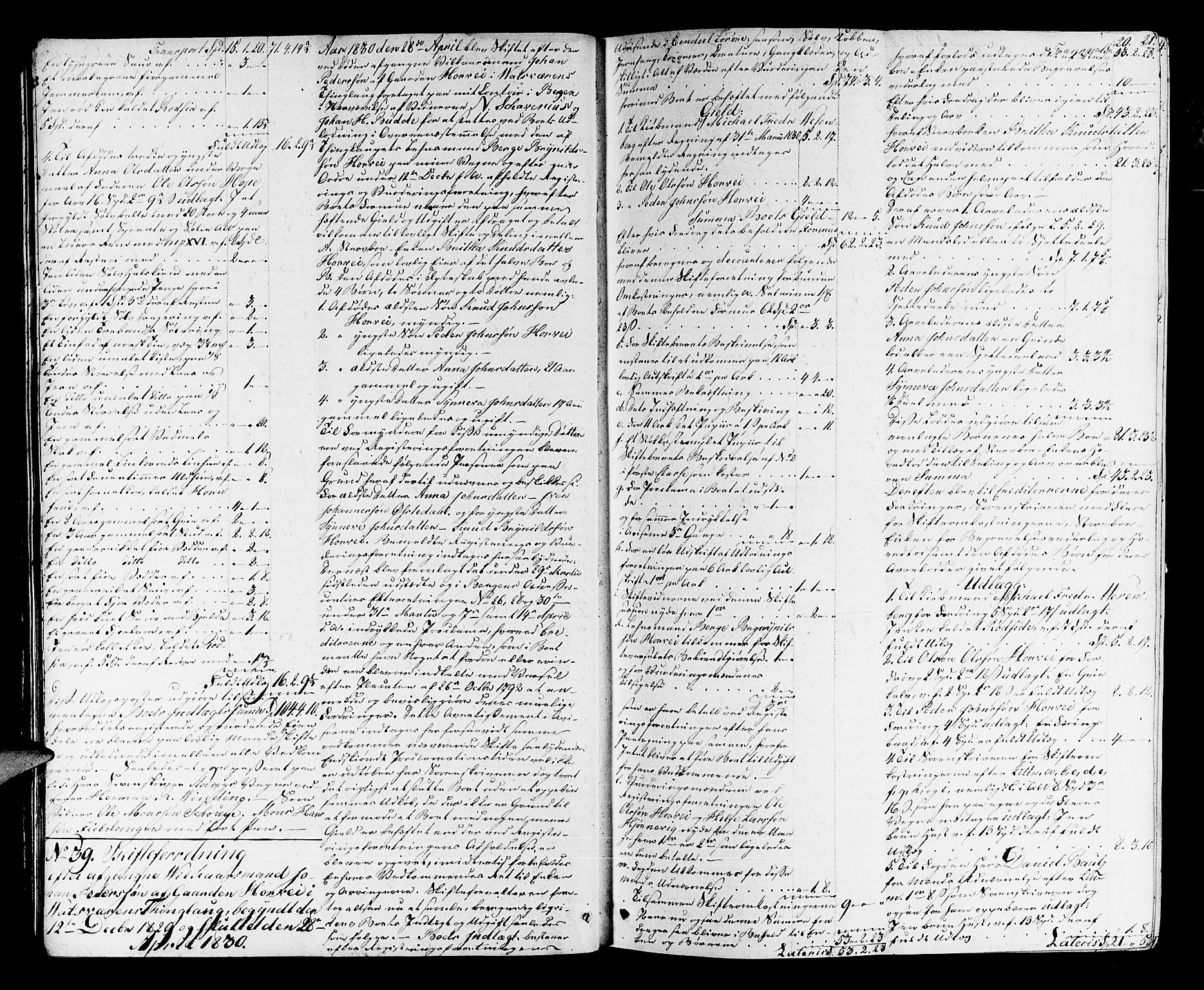Nordhordland sorenskrivar, AV/SAB-A-2901/1/H/Ha/L0018: Skifteprotokollar Nordhordland , 1830-1833, p. 19b-20a