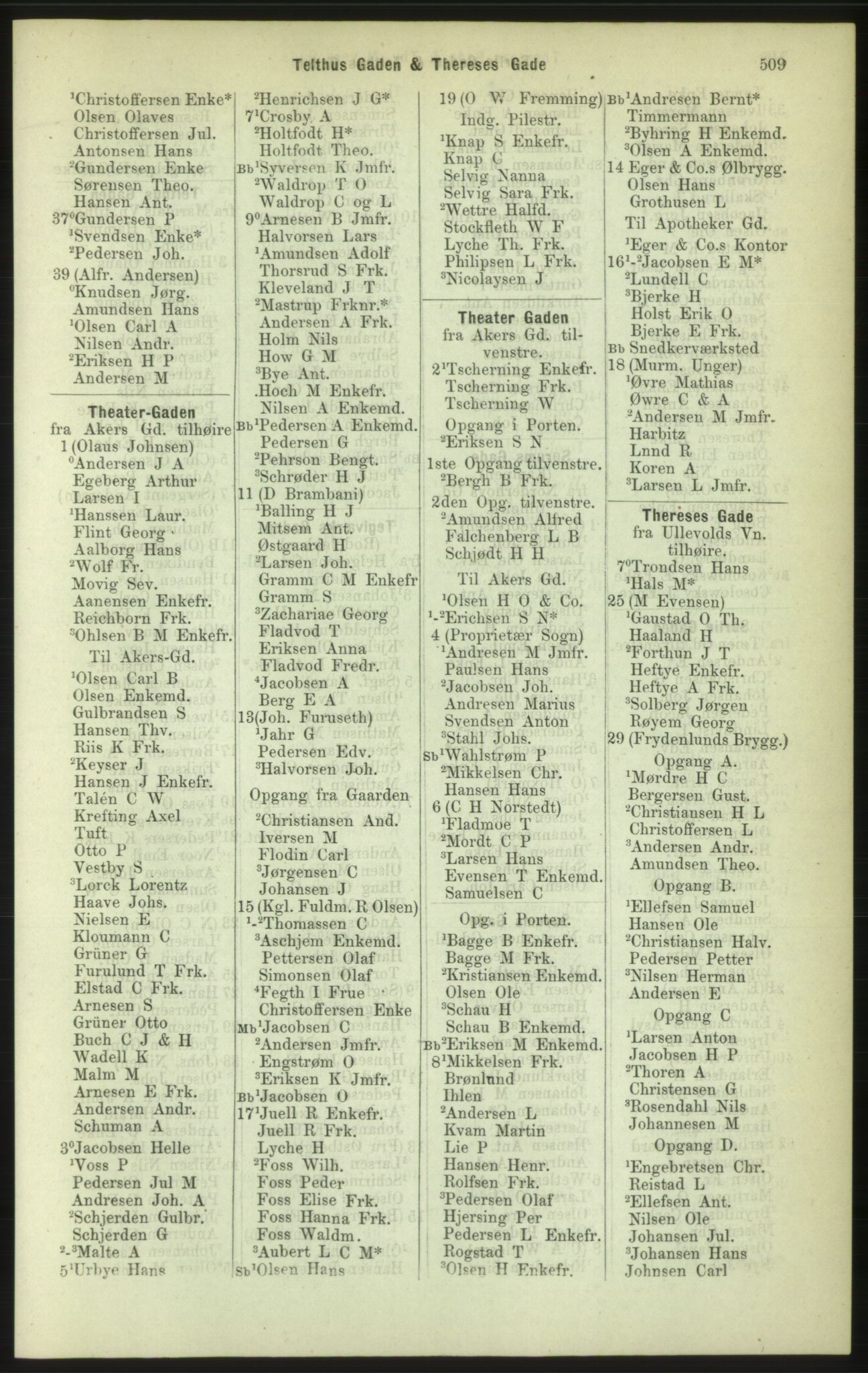 Kristiania/Oslo adressebok, PUBL/-, 1886, p. 509