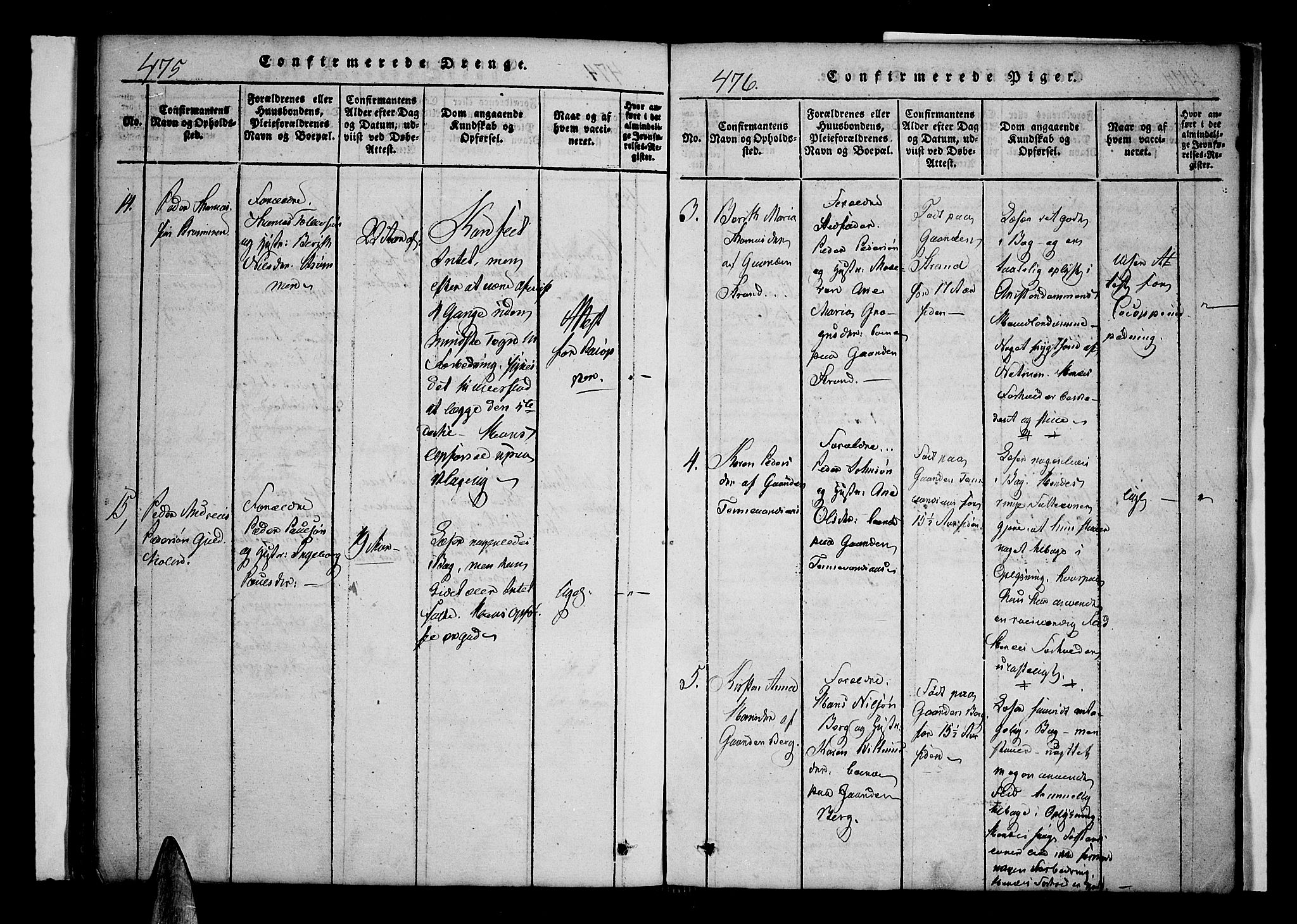 Kvæfjord sokneprestkontor, AV/SATØ-S-1323/G/Ga/Gaa/L0002kirke: Parish register (official) no. 2, 1821-1830, p. 475-476