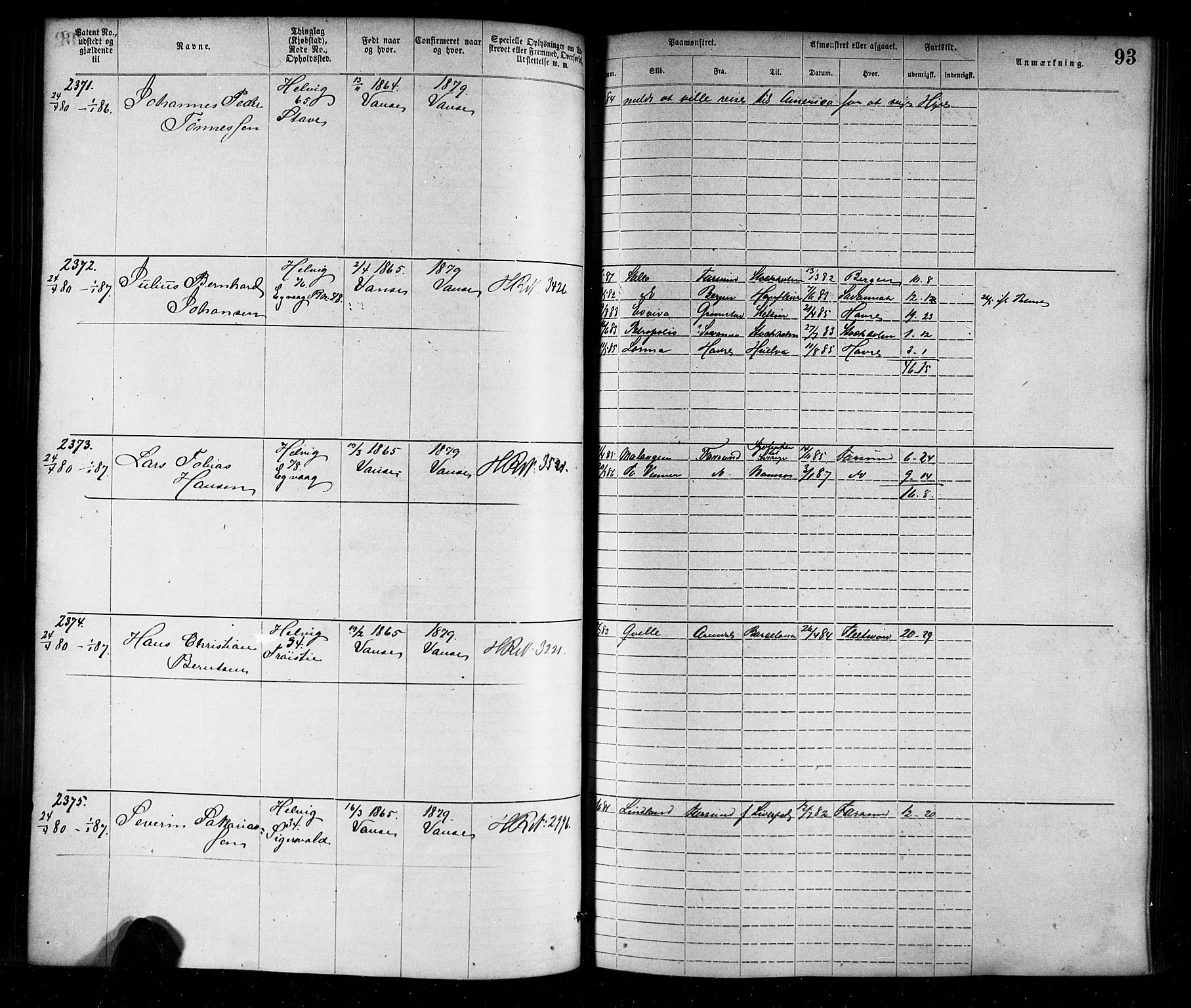 Farsund mønstringskrets, SAK/2031-0017/F/Fa/L0006: Annotasjonsrulle nr 1911-3805 med register, Z-3, 1877-1894, p. 120