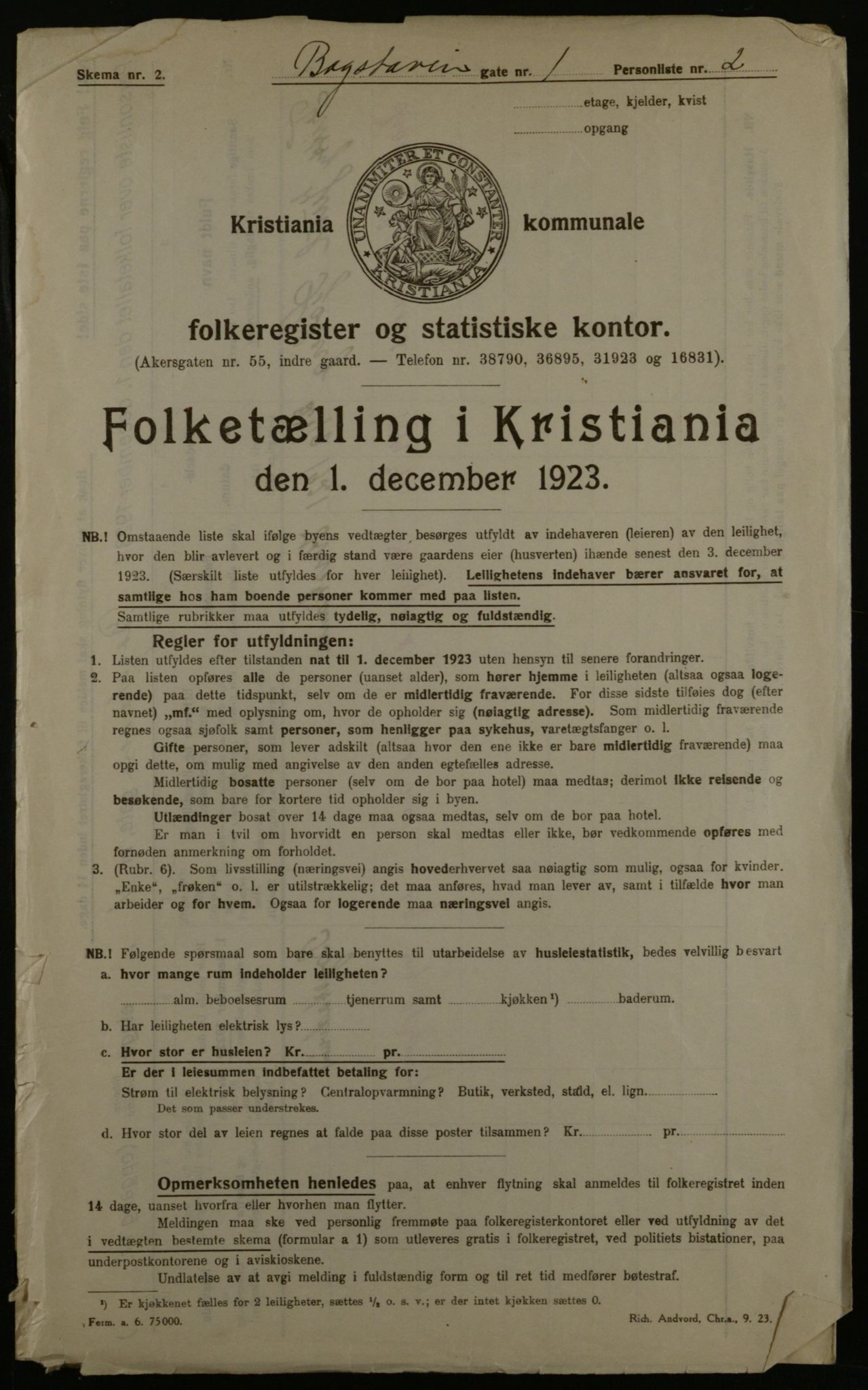 OBA, Municipal Census 1923 for Kristiania, 1923, p. 7829