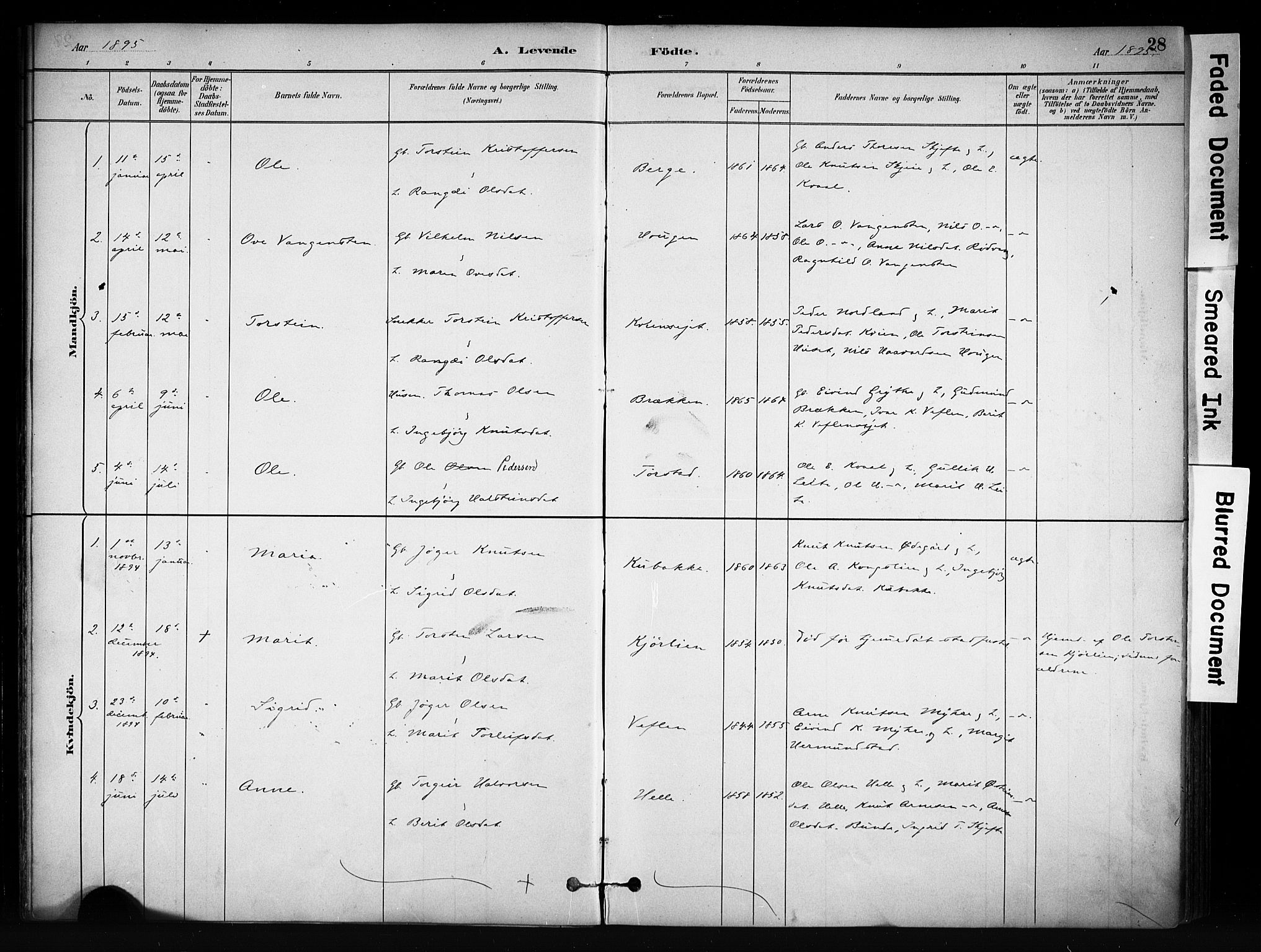 Vang prestekontor, Valdres, SAH/PREST-140/H/Ha/L0009: Parish register (official) no. 9, 1882-1914, p. 28