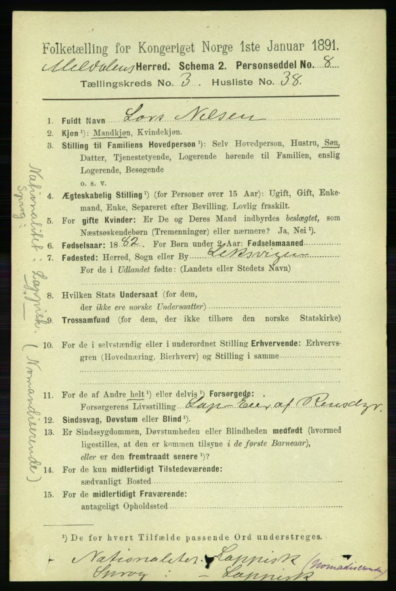 RA, 1891 census for 1636 Meldal, 1891, p. 1997