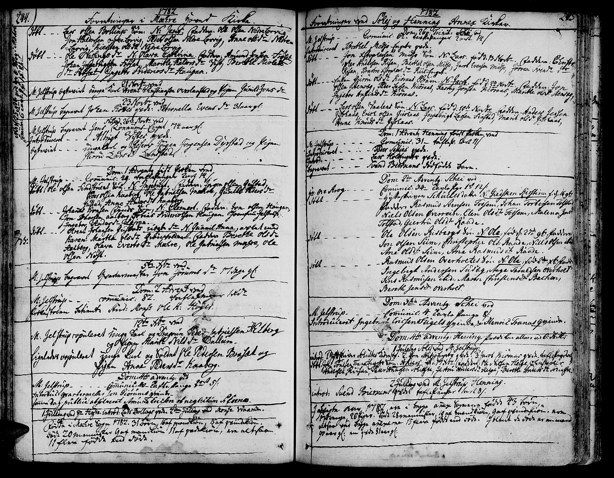 Ministerialprotokoller, klokkerbøker og fødselsregistre - Nord-Trøndelag, SAT/A-1458/735/L0331: Parish register (official) no. 735A02, 1762-1794, p. 244-245