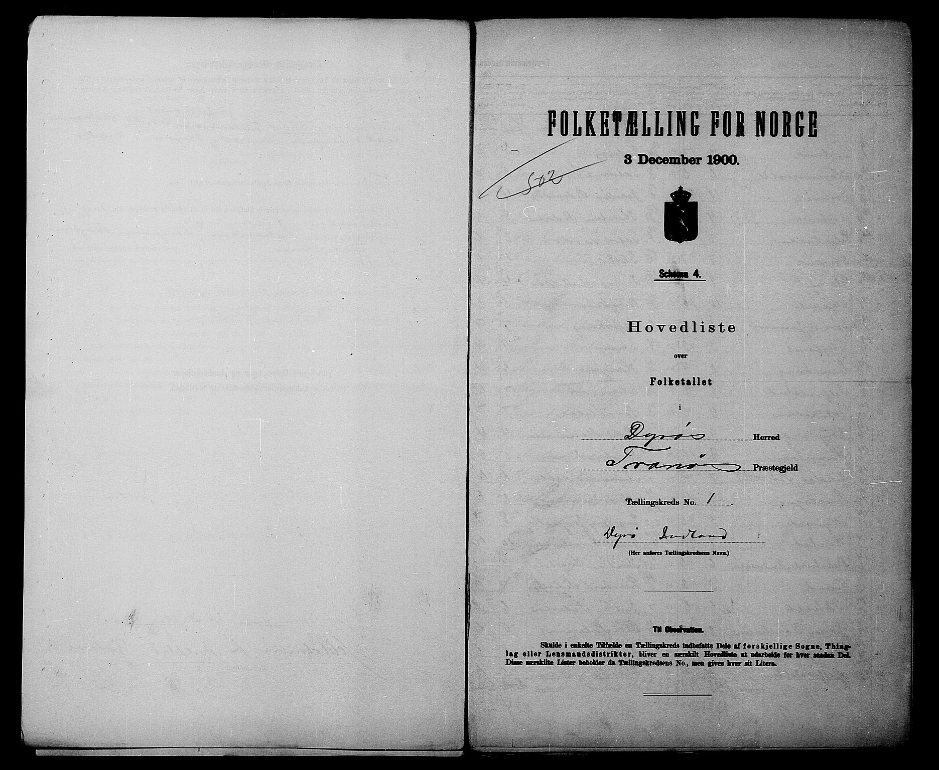 SATØ, 1900 census for Dyrøy, 1900, p. 4