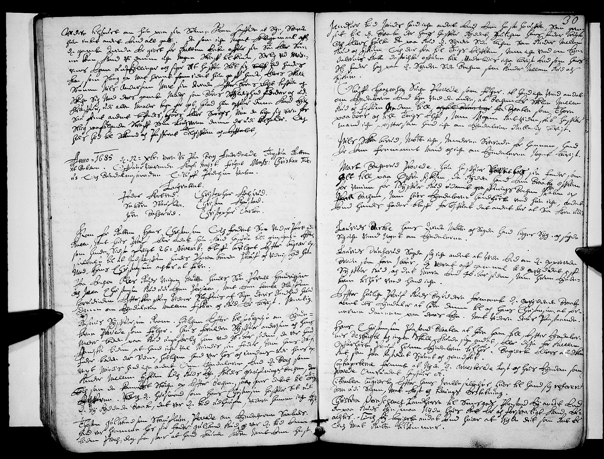 Eiker, Modum og Sigdal sorenskriveri, SAKO/A-123/F/Fa/Faa/L0020: Tingbok, 1685, p. 29b-30a
