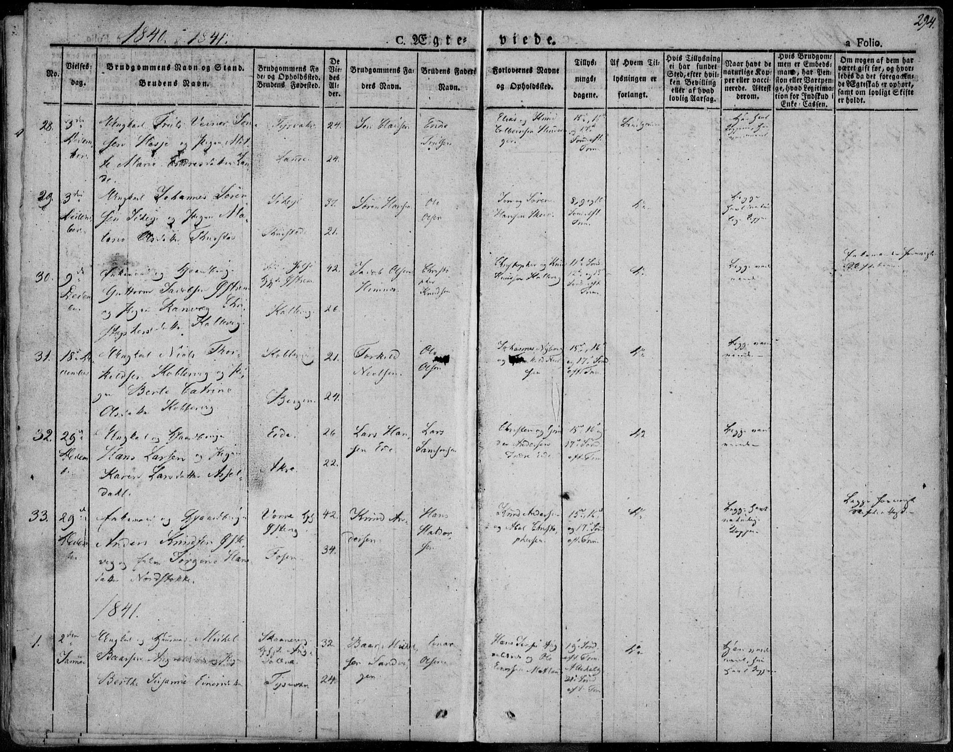 Avaldsnes sokneprestkontor, AV/SAST-A -101851/H/Ha/Haa/L0005: Parish register (official) no. A 5.1, 1825-1841, p. 294