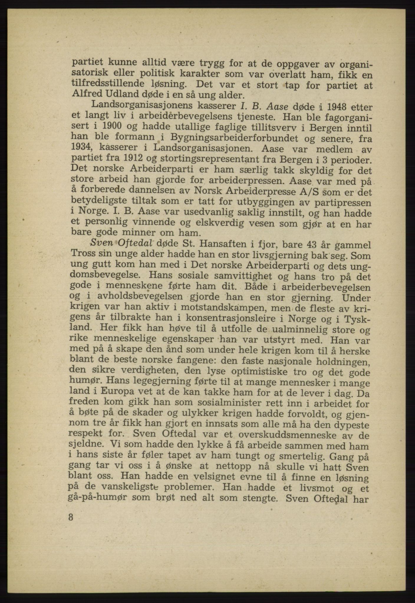 Det norske Arbeiderparti - publikasjoner, AAB/-/-/-: Protokoll over forhandlingene på det 33. ordinære landsmøte 17.-20. februar 1949 i Oslo, 1949, p. 8