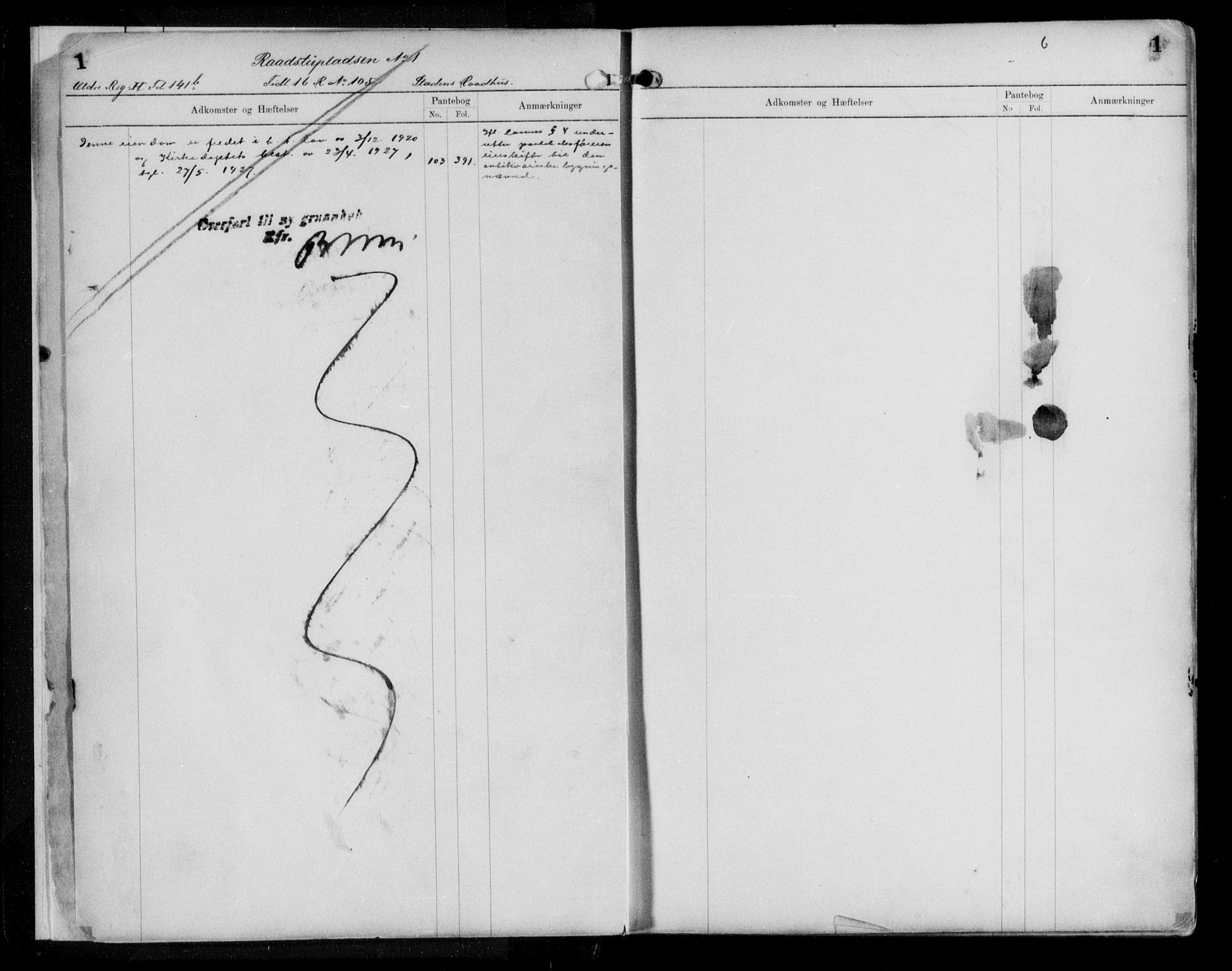 Byfogd og Byskriver i Bergen, SAB/A-3401/03/03AdD/L0040: Mortgage register no. A.d.D.40, 1894-1936, p. 1