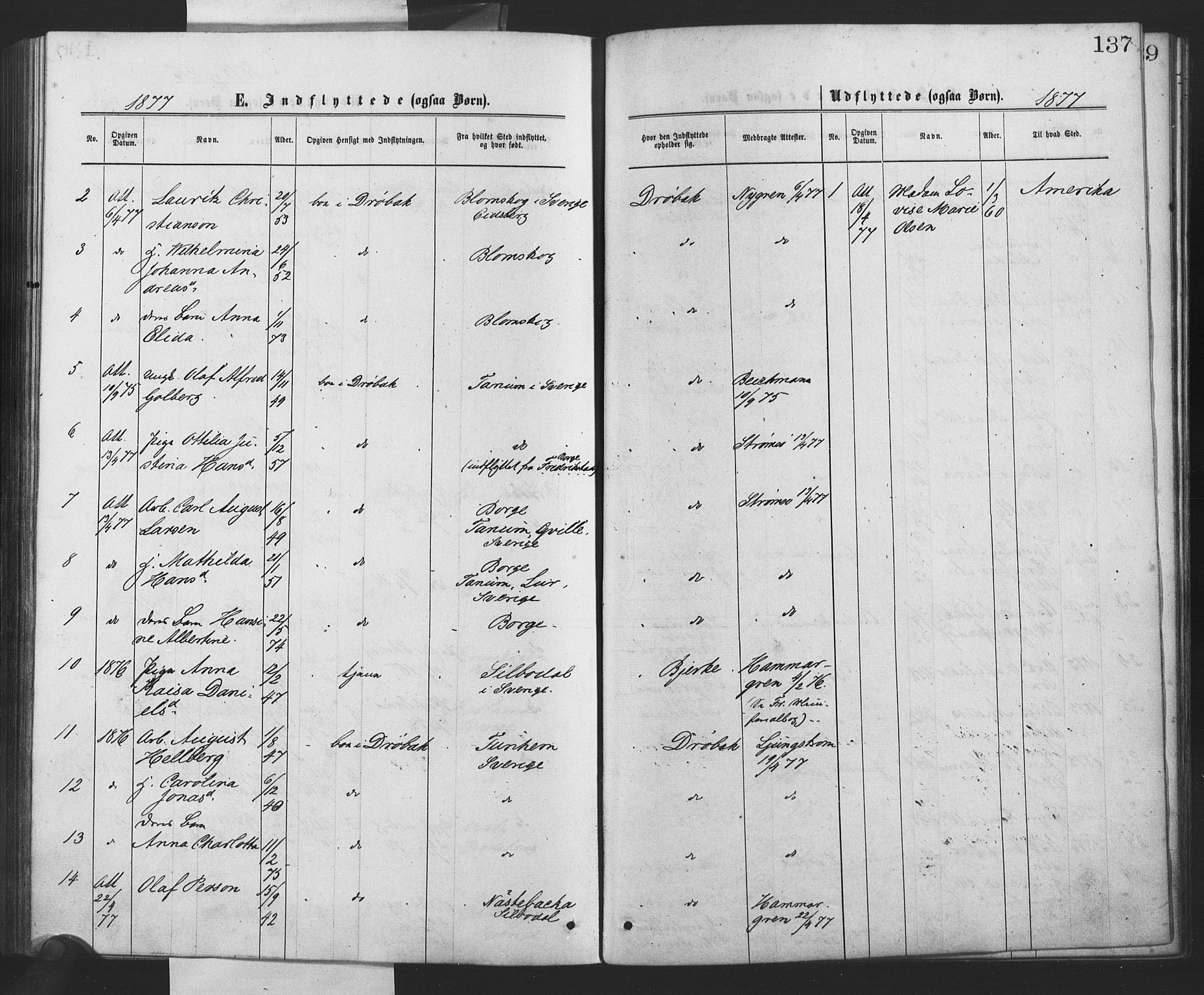 Drøbak prestekontor Kirkebøker, SAO/A-10142a/F/Fa/L0003: Parish register (official) no. I 3, 1871-1877, p. 137