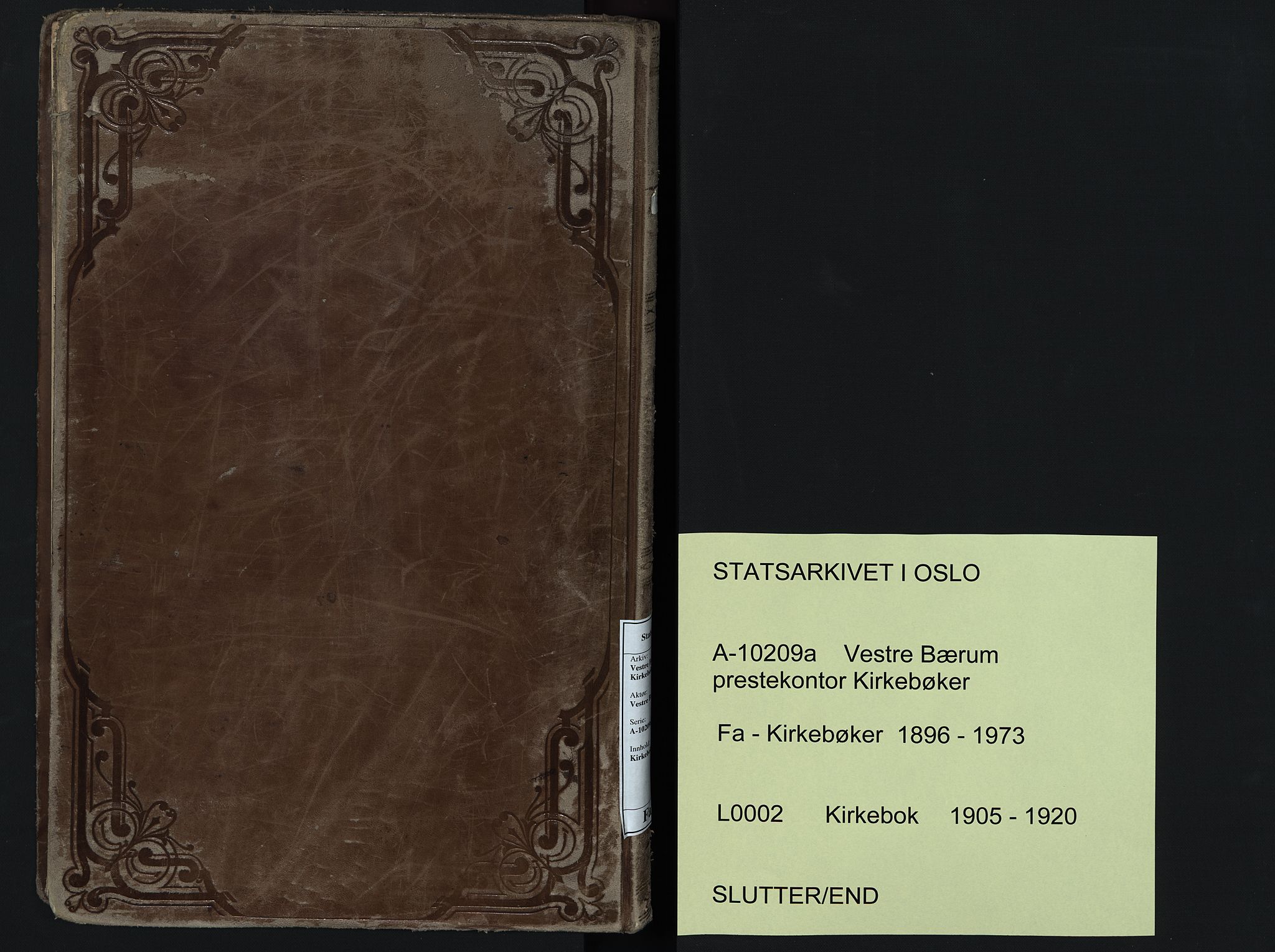 Vestre Bærum prestekontor Kirkebøker, AV/SAO-A-10209a/F/Fa/L0002: Parish register (official) no. 2, 1905-1920