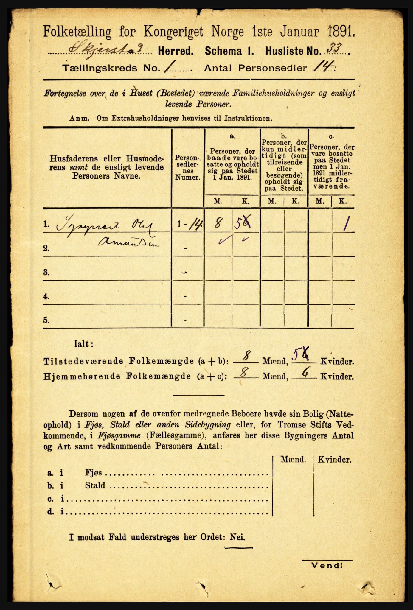 RA, 1891 census for 1842 Skjerstad, 1891, p. 66