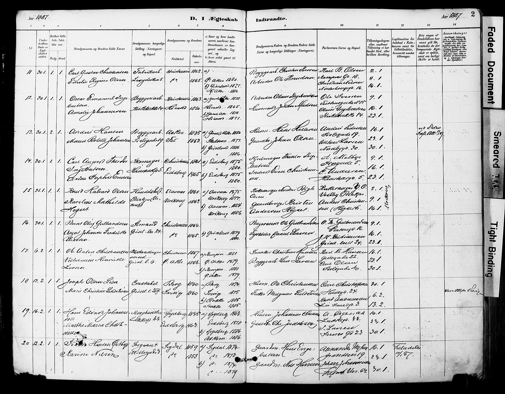 Grønland prestekontor Kirkebøker, AV/SAO-A-10848/F/Fa/L0013: Parish register (official) no. 13, 1887-1906, p. 2