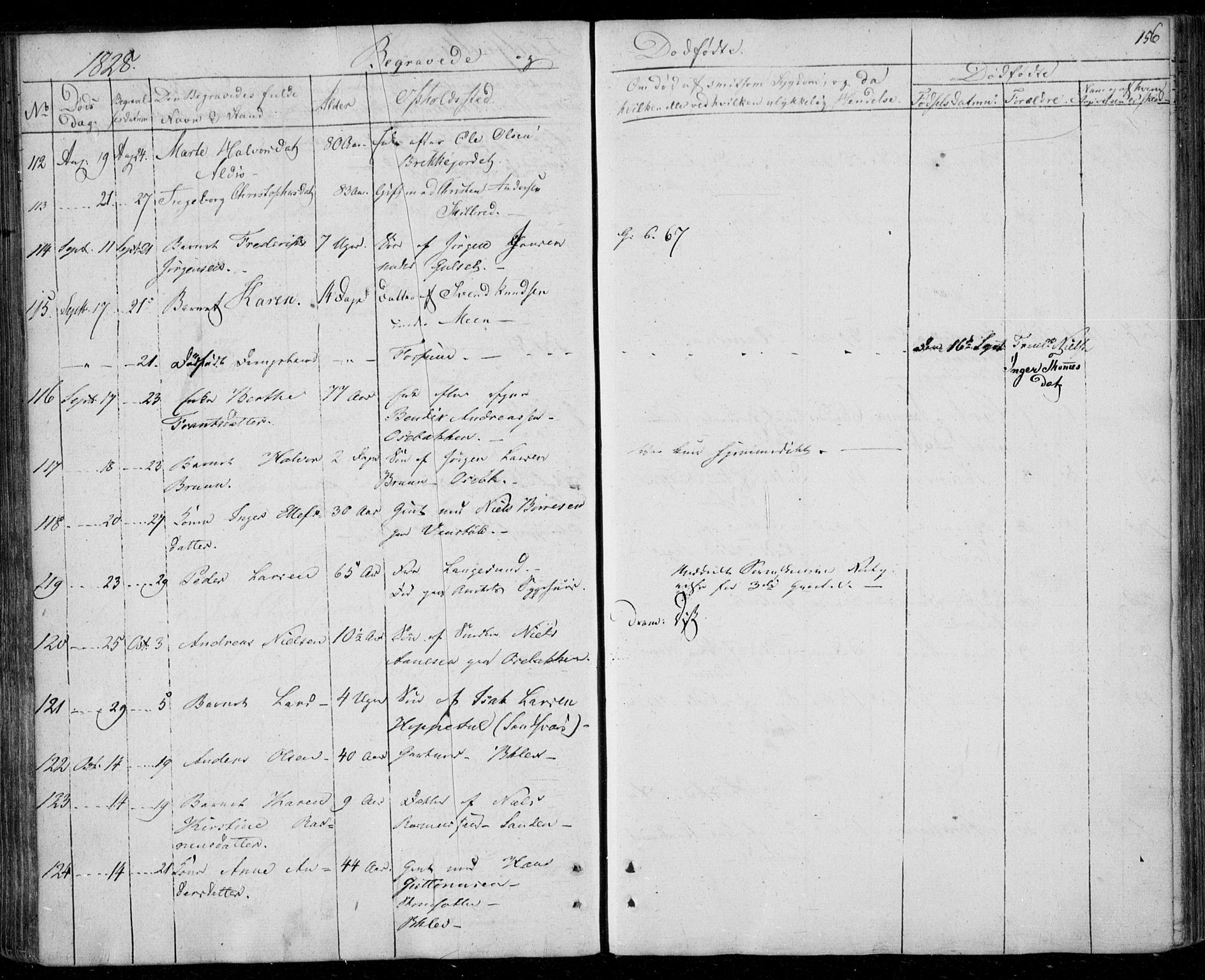 Gjerpen kirkebøker, AV/SAKO-A-265/F/Fa/L0005: Parish register (official) no. I 5, 1823-1829, p. 156