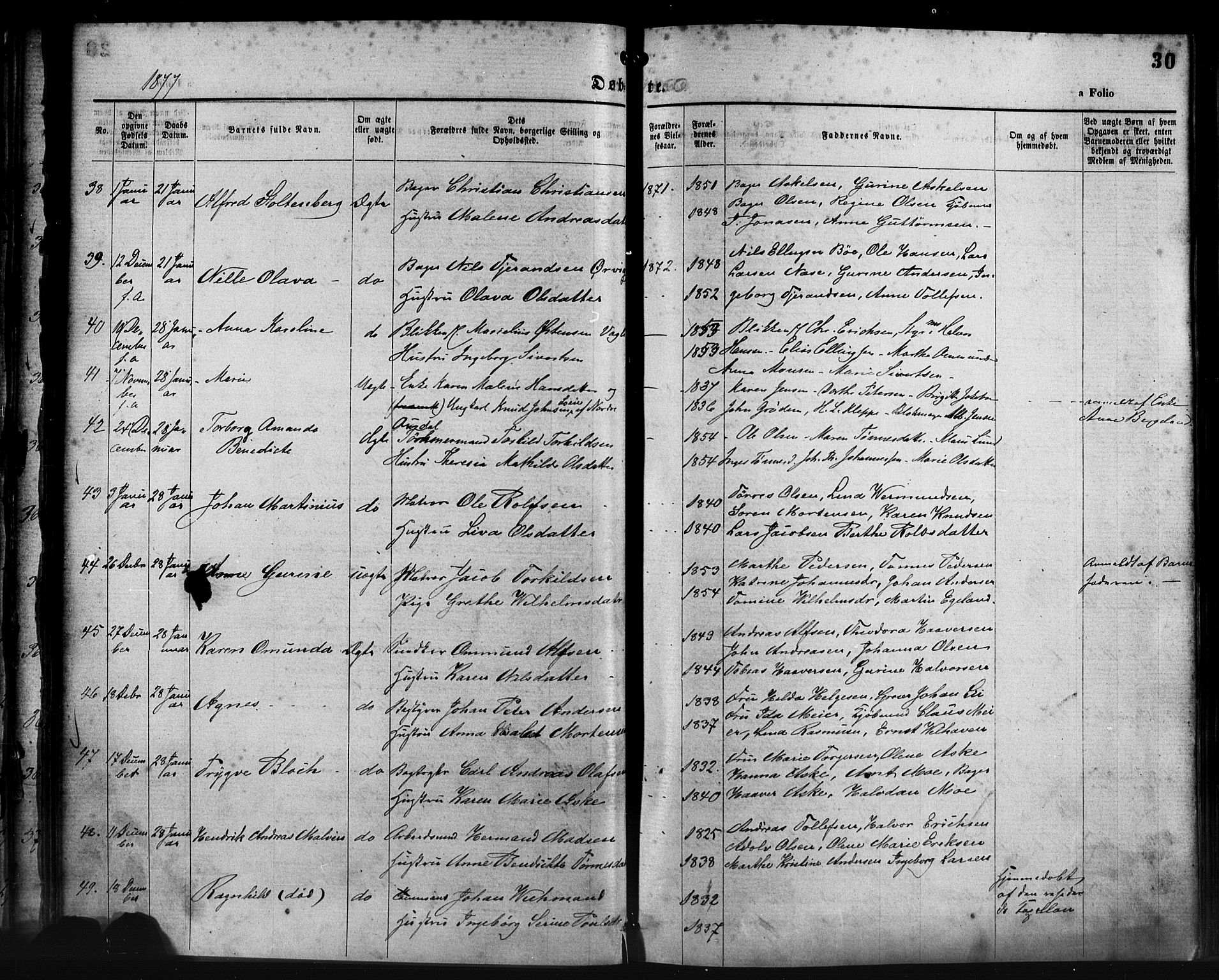 St. Petri sokneprestkontor, AV/SAST-A-101813/001/30/30BA/L0014: Parish register (official) no. A 14, 1876-1879, p. 30