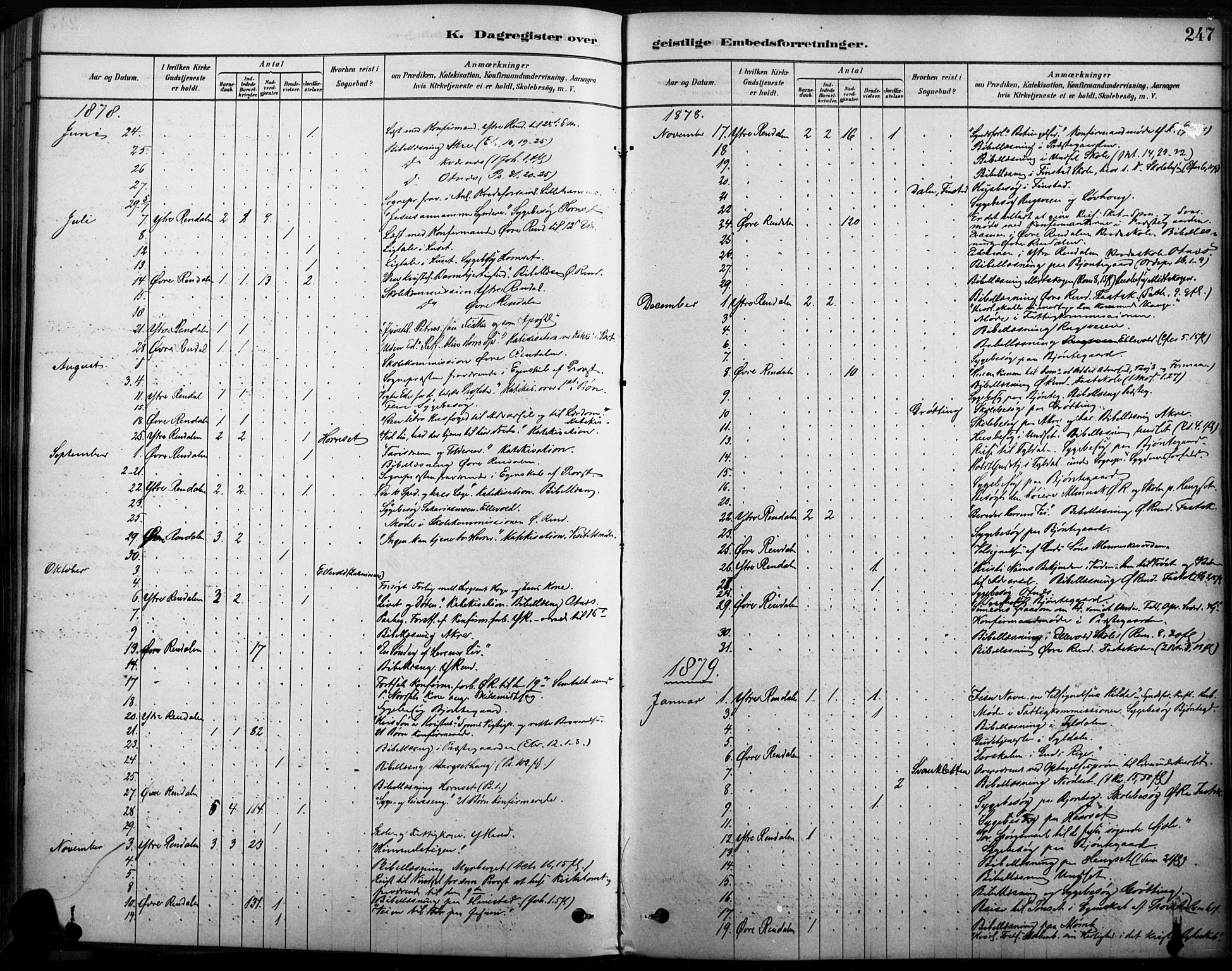 Rendalen prestekontor, AV/SAH-PREST-054/H/Ha/Haa/L0009: Parish register (official) no. 9, 1878-1901, p. 247