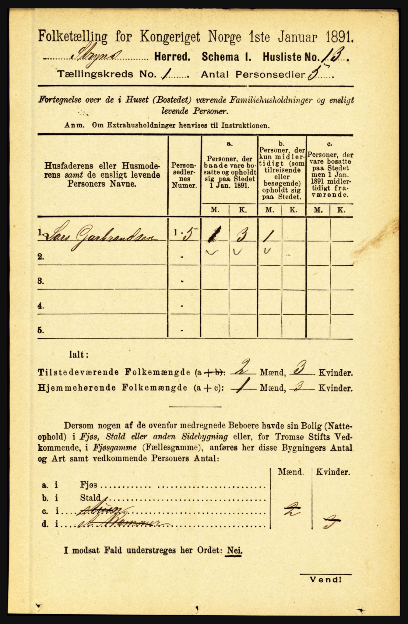 RA, 1891 census for 1448 Stryn, 1891, p. 41