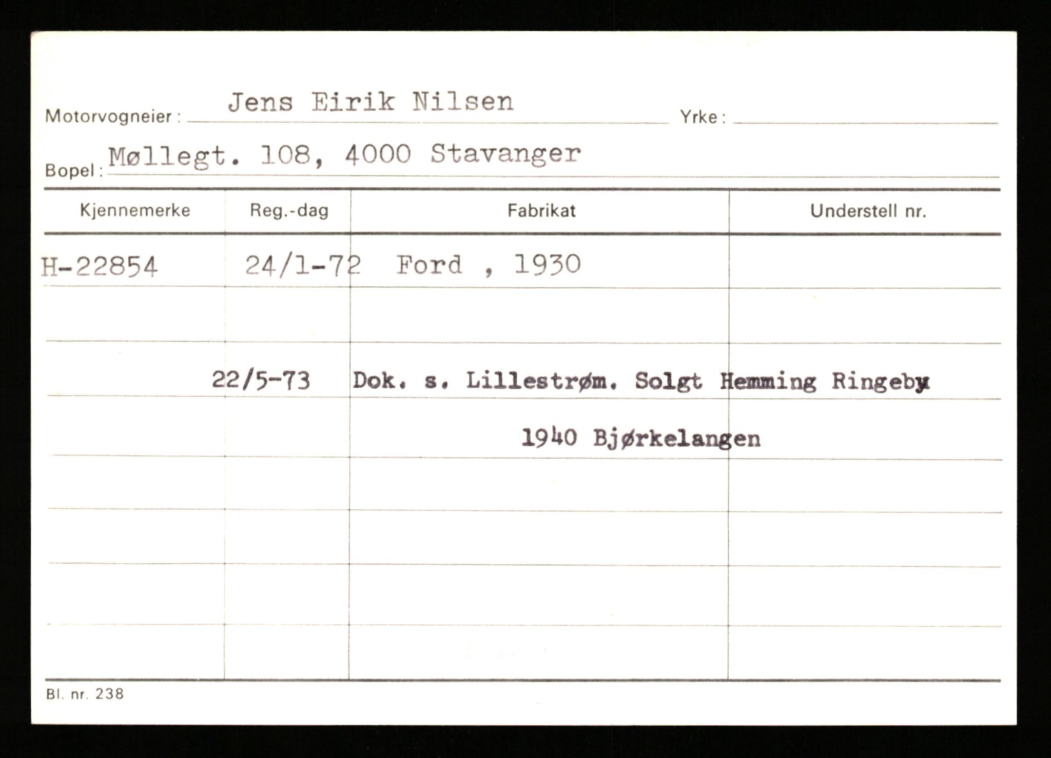 Stavanger trafikkstasjon, SAST/A-101942/0/G/L0004: Registreringsnummer: 15497 - 22957, 1930-1971, p. 3139