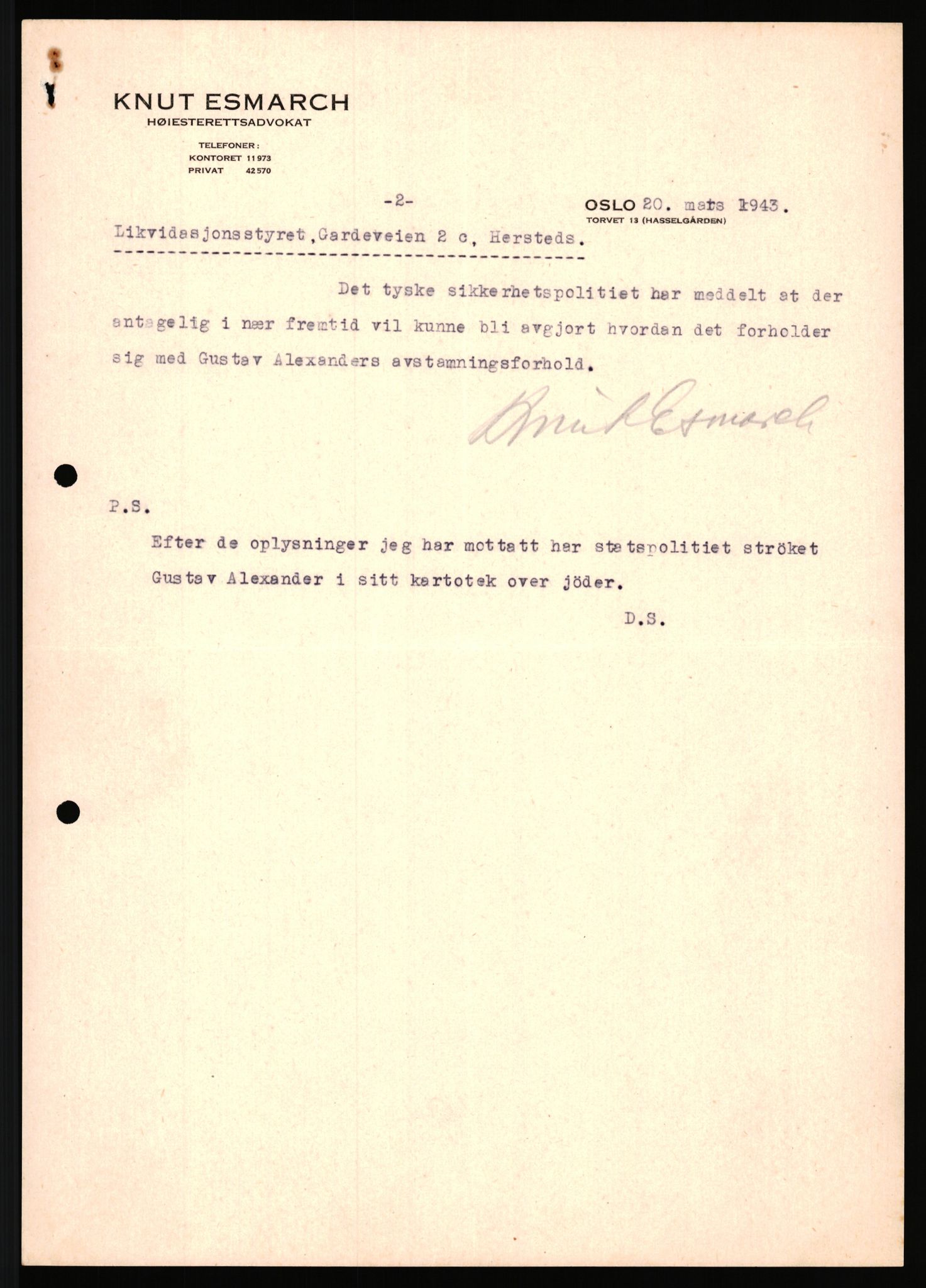 Justisdepartementet, Tilbakeføringskontoret for inndratte formuer, AV/RA-S-1564/H/Hc/Hcc/L0917: --, 1945-1947, p. 252