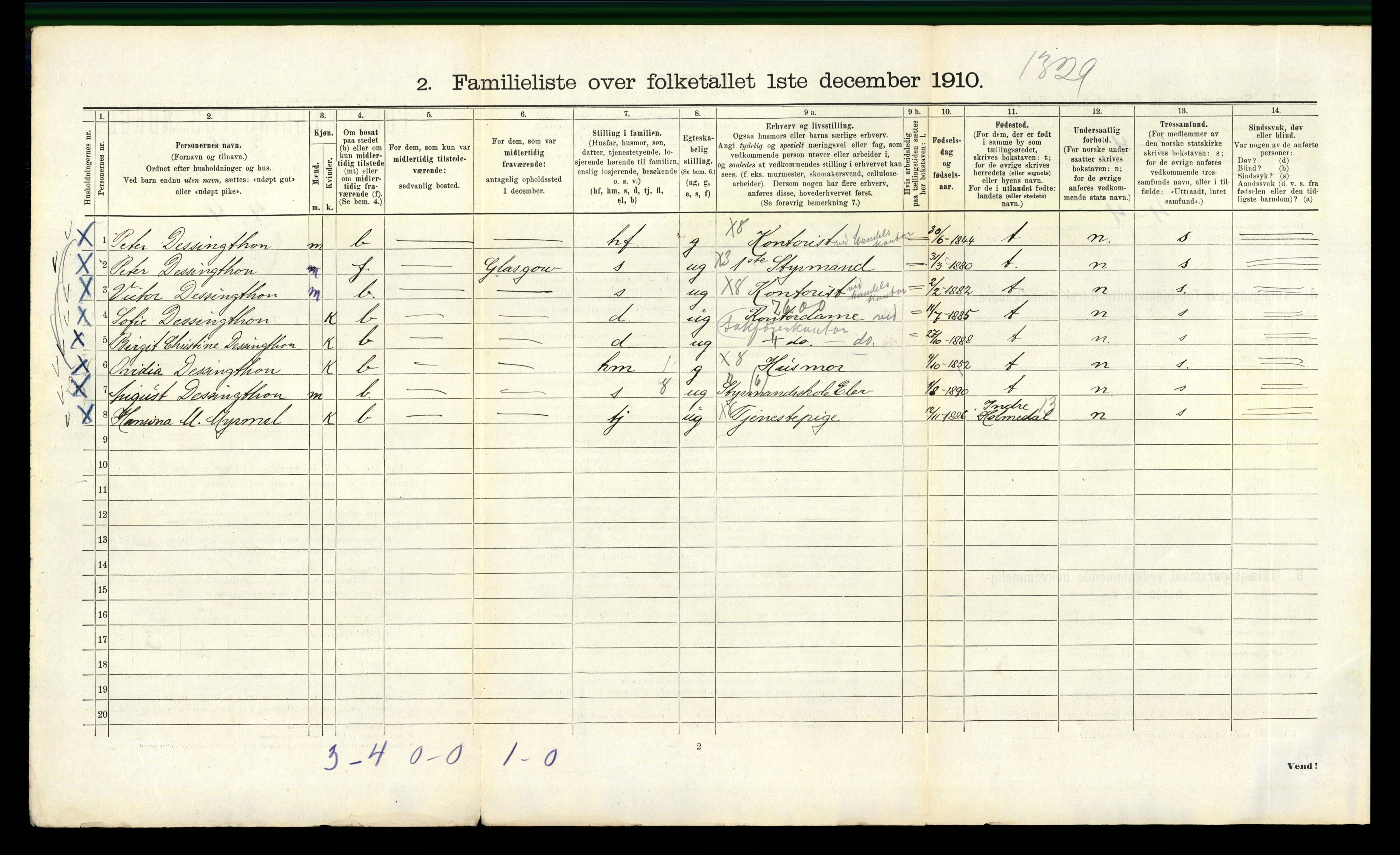 RA, 1910 census for Bergen, 1910, p. 4142