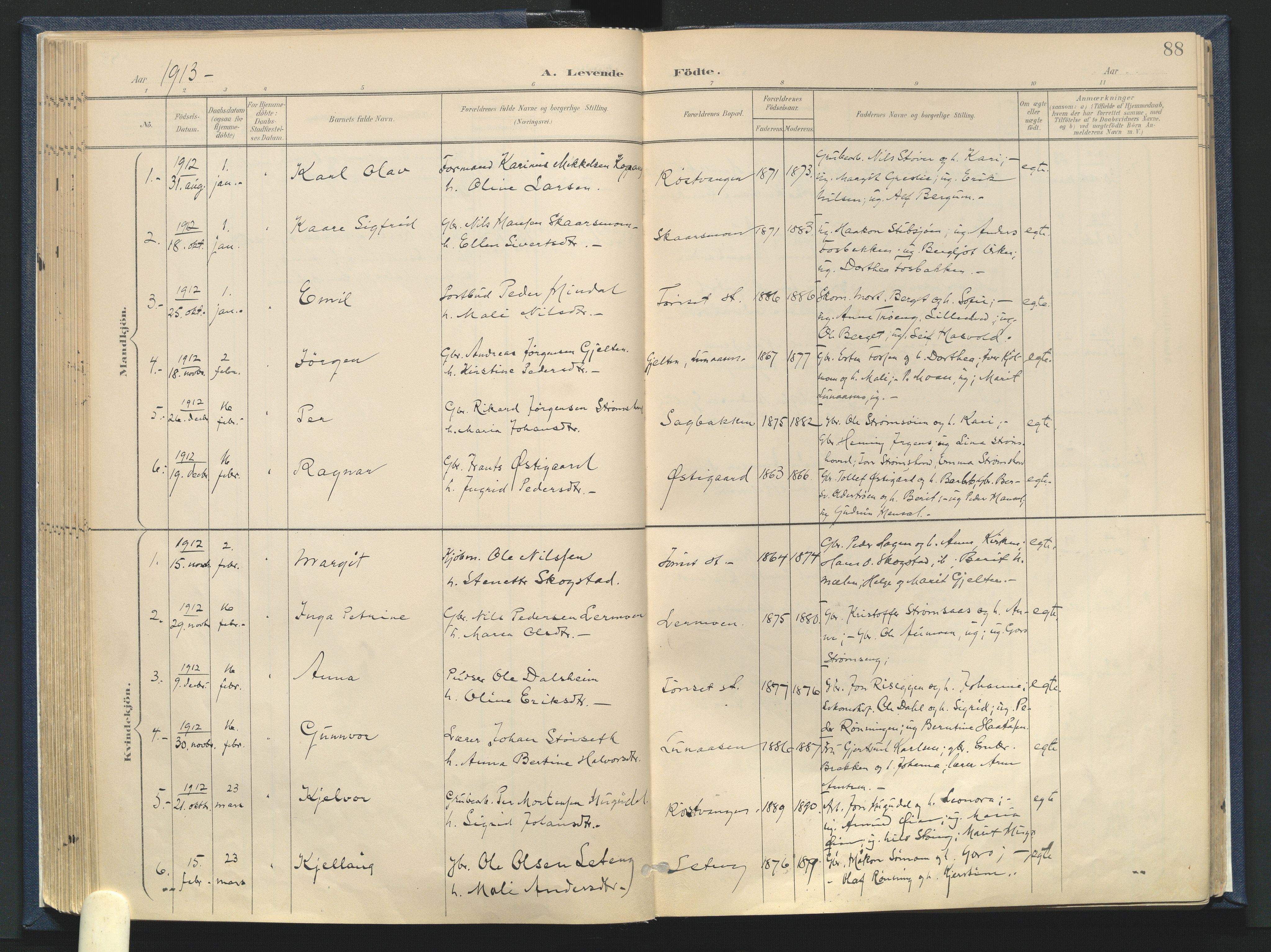 Tynset prestekontor, SAH/PREST-058/H/Ha/Haa/L0025: Parish register (official) no. 25, 1900-1914, p. 88