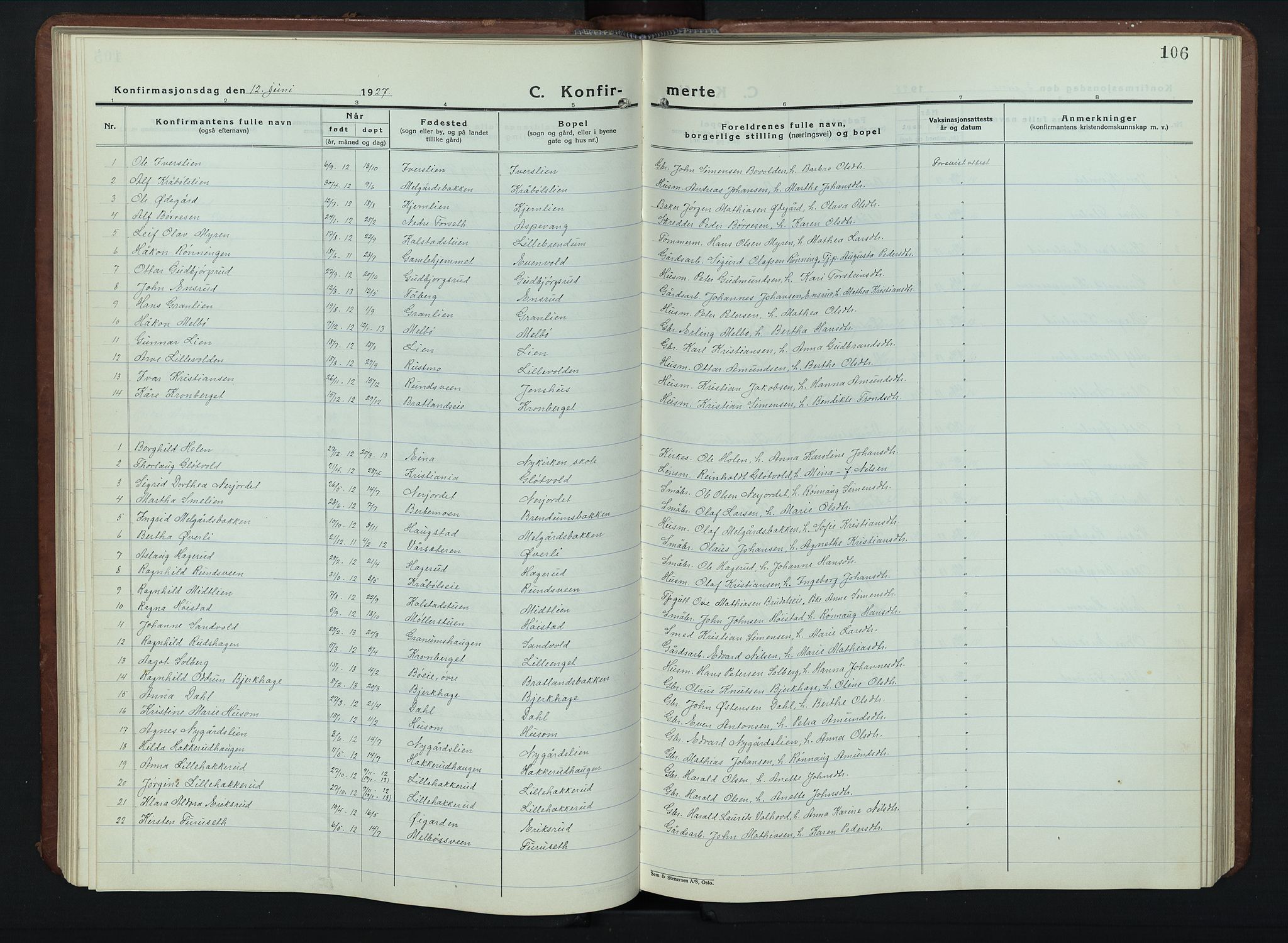 Vestre Gausdal prestekontor, SAH/PREST-094/H/Ha/Hab/L0005: Parish register (copy) no. 5, 1926-1955, p. 106