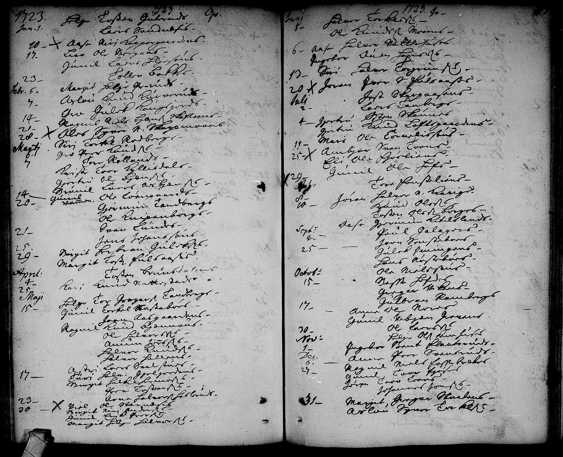 Rollag kirkebøker, SAKO/A-240/F/Fa/L0002: Parish register (official) no. I 2, 1714-1742, p. 87
