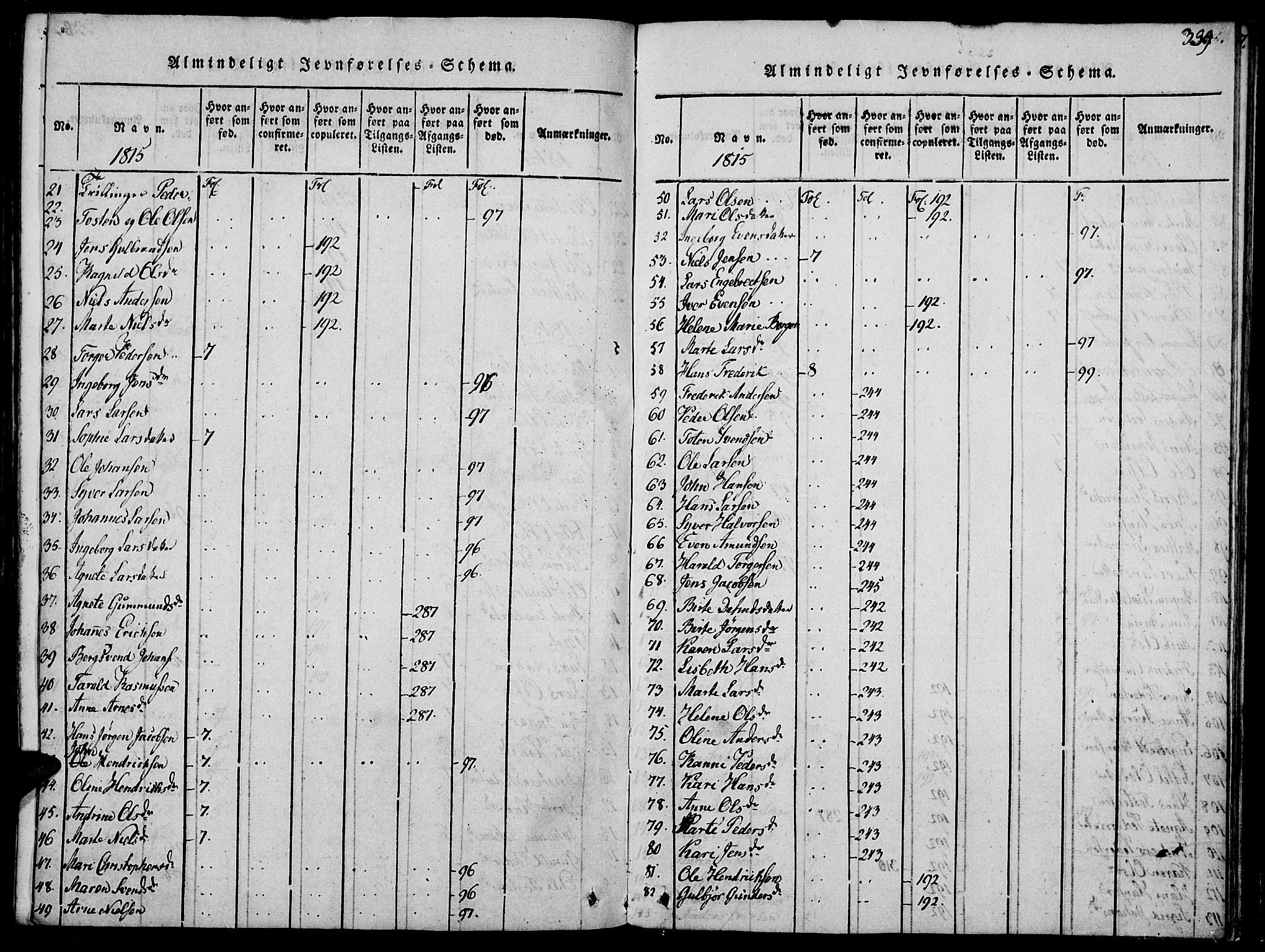 Biri prestekontor, SAH/PREST-096/H/Ha/Haa/L0003: Parish register (official) no. 3, 1814-1828, p. 339
