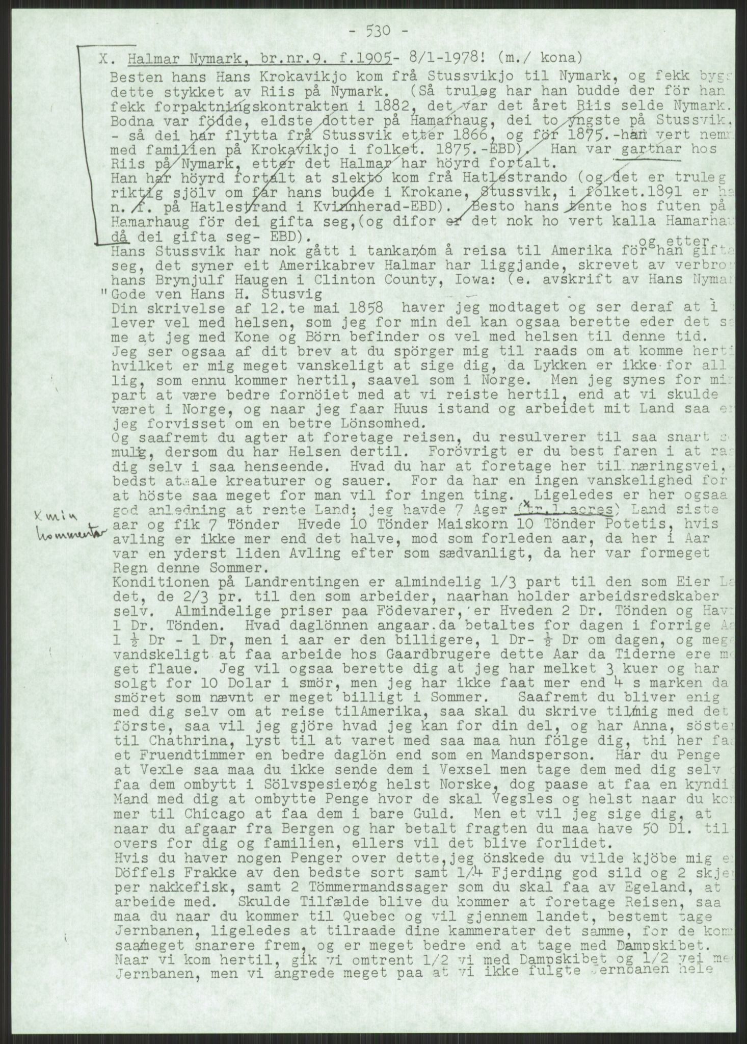 Samlinger til kildeutgivelse, Amerikabrevene, AV/RA-EA-4057/F/L0001: Innlån av ukjent proveniens. Innlån fra Østfold. Innlån fra Oslo: Bratvold - Garborgbrevene II, 1838-1914, p. 253