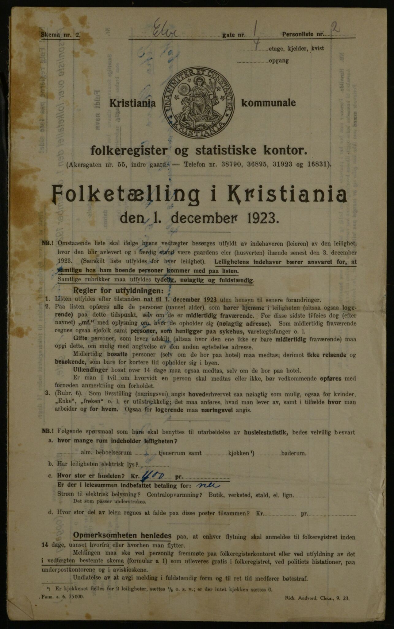 OBA, Municipal Census 1923 for Kristiania, 1923, p. 23236