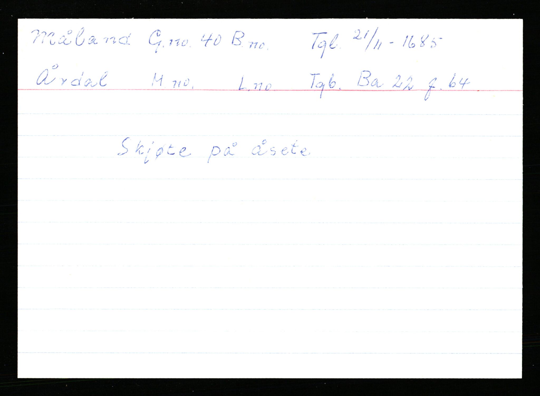 Statsarkivet i Stavanger, AV/SAST-A-101971/03/Y/Ym/L0040: Åstedskort sortert etter gårdsnavn: Mykje - Navrestad, 1600-1950, p. 588