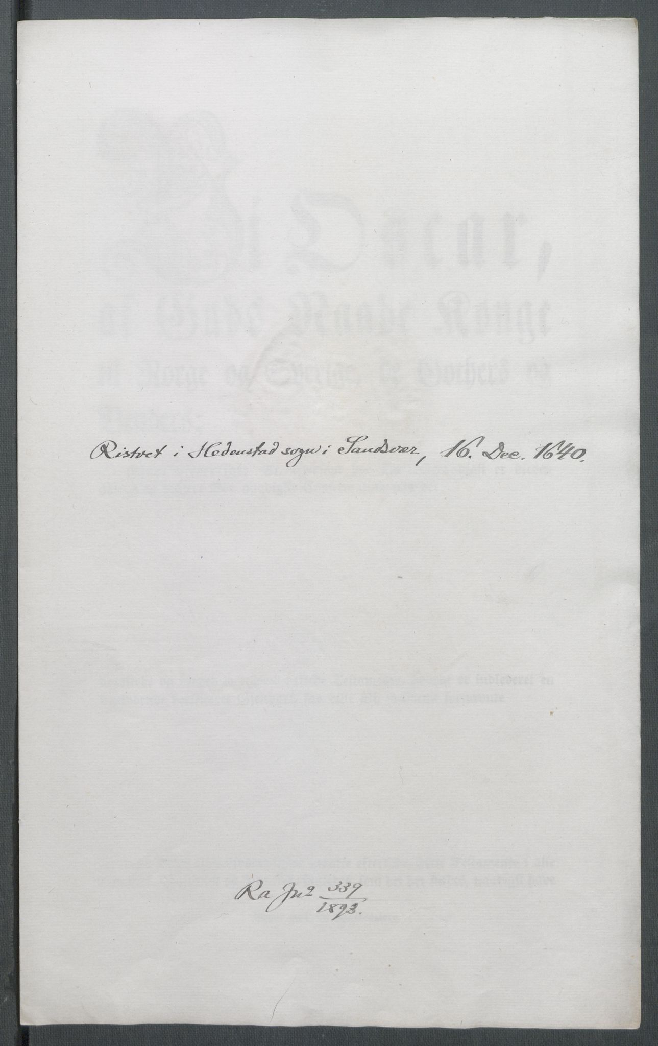 Riksarkivets diplomsamling, AV/RA-EA-5965/F02/L0153: Dokumenter, 1640, p. 95