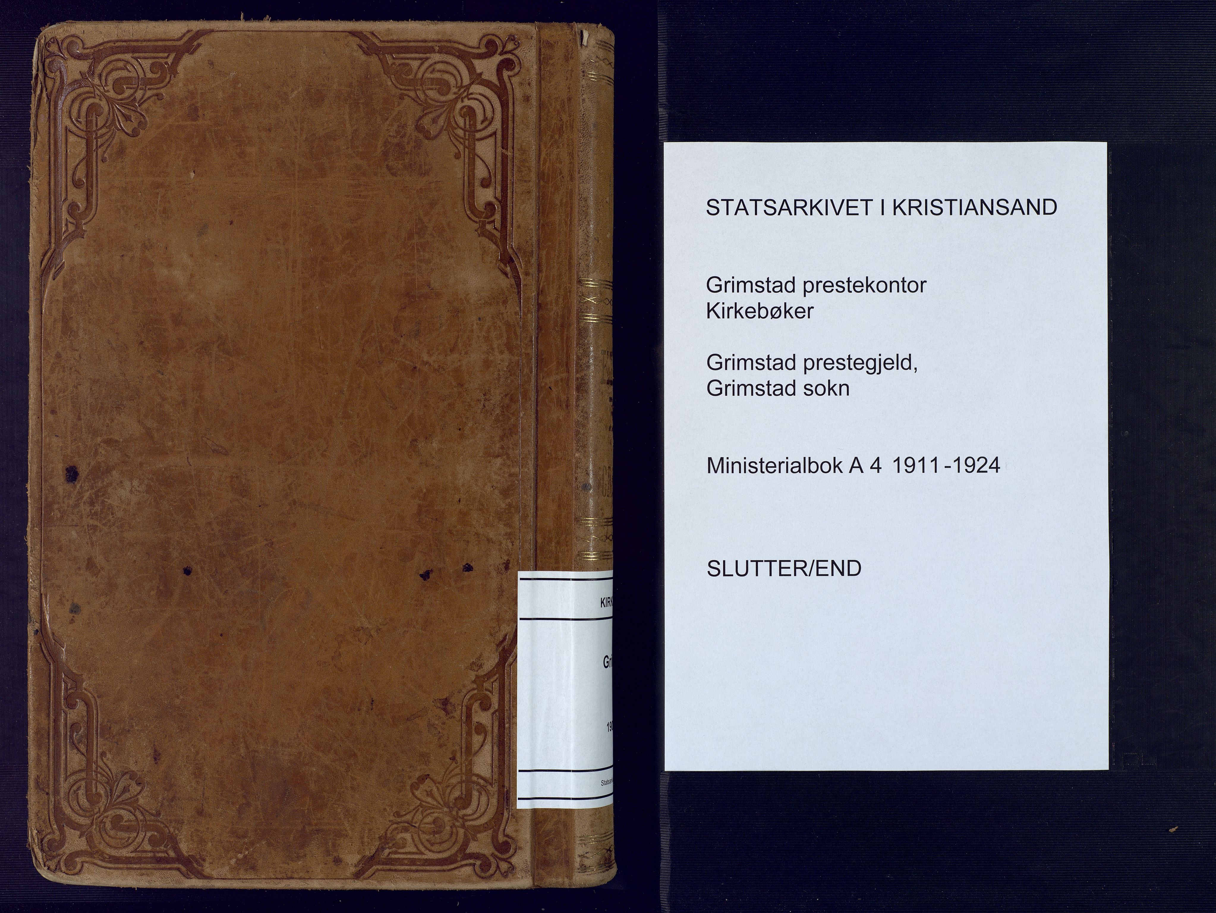 Grimstad sokneprestkontor, AV/SAK-1111-0017/F/Fa/L0005: Parish register (official) no. A 4, 1911-1924