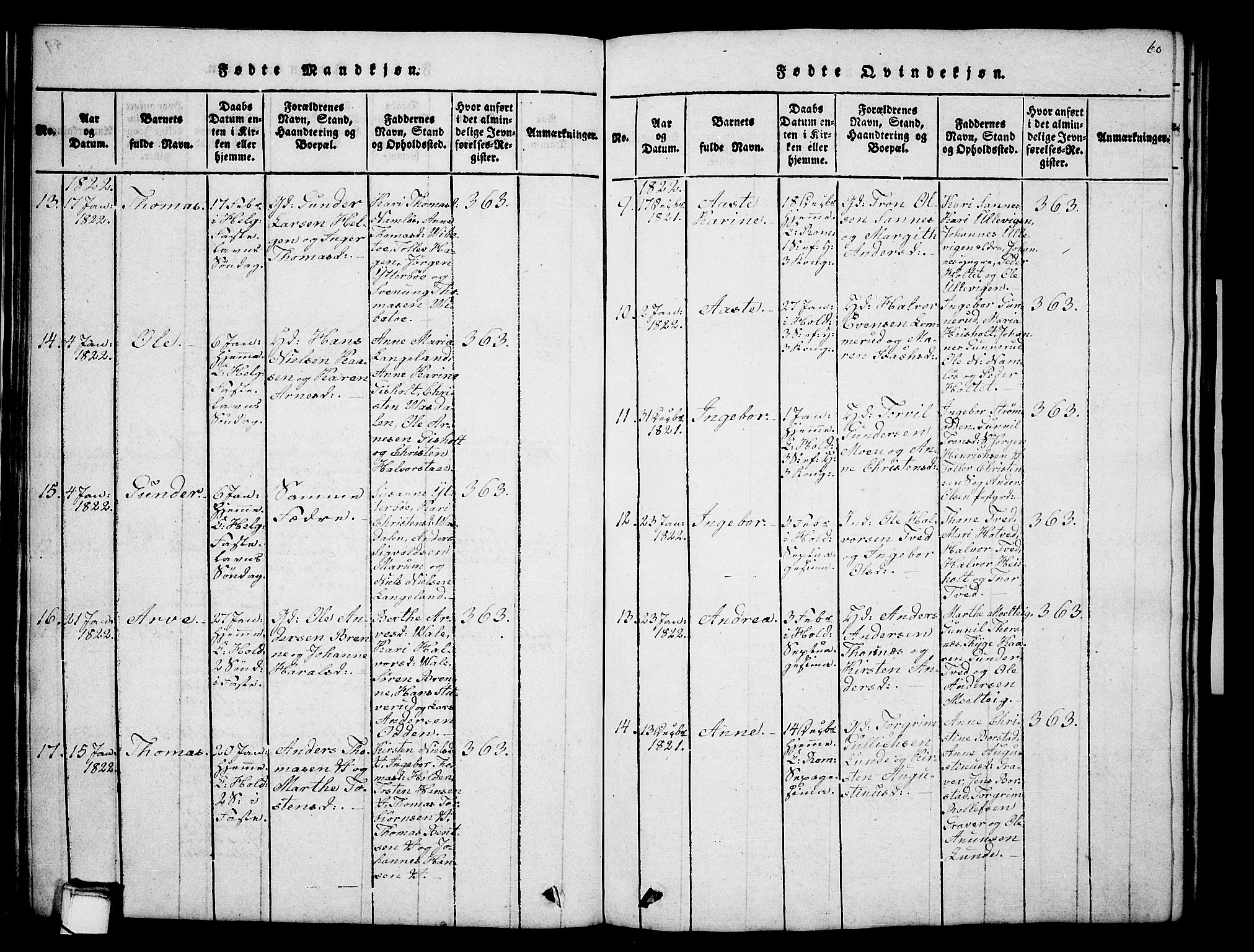 Holla kirkebøker, AV/SAKO-A-272/G/Ga/L0001: Parish register (copy) no. I 1, 1814-1830, p. 60