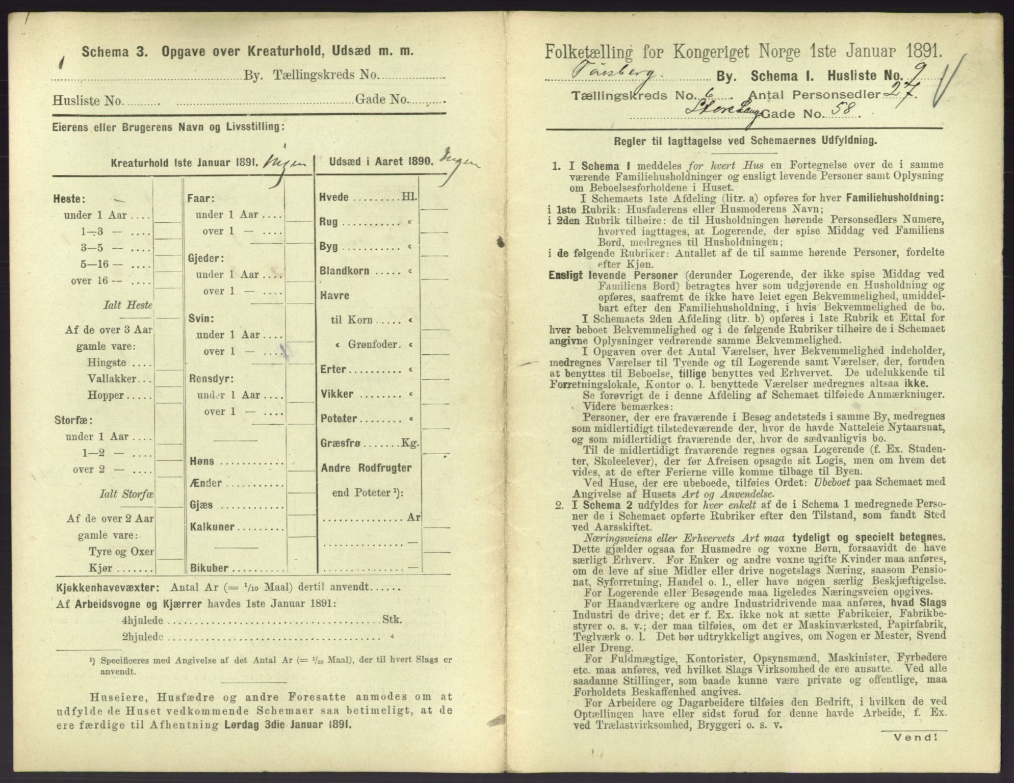 RA, 1891 census for 0705 Tønsberg, 1891, p. 260