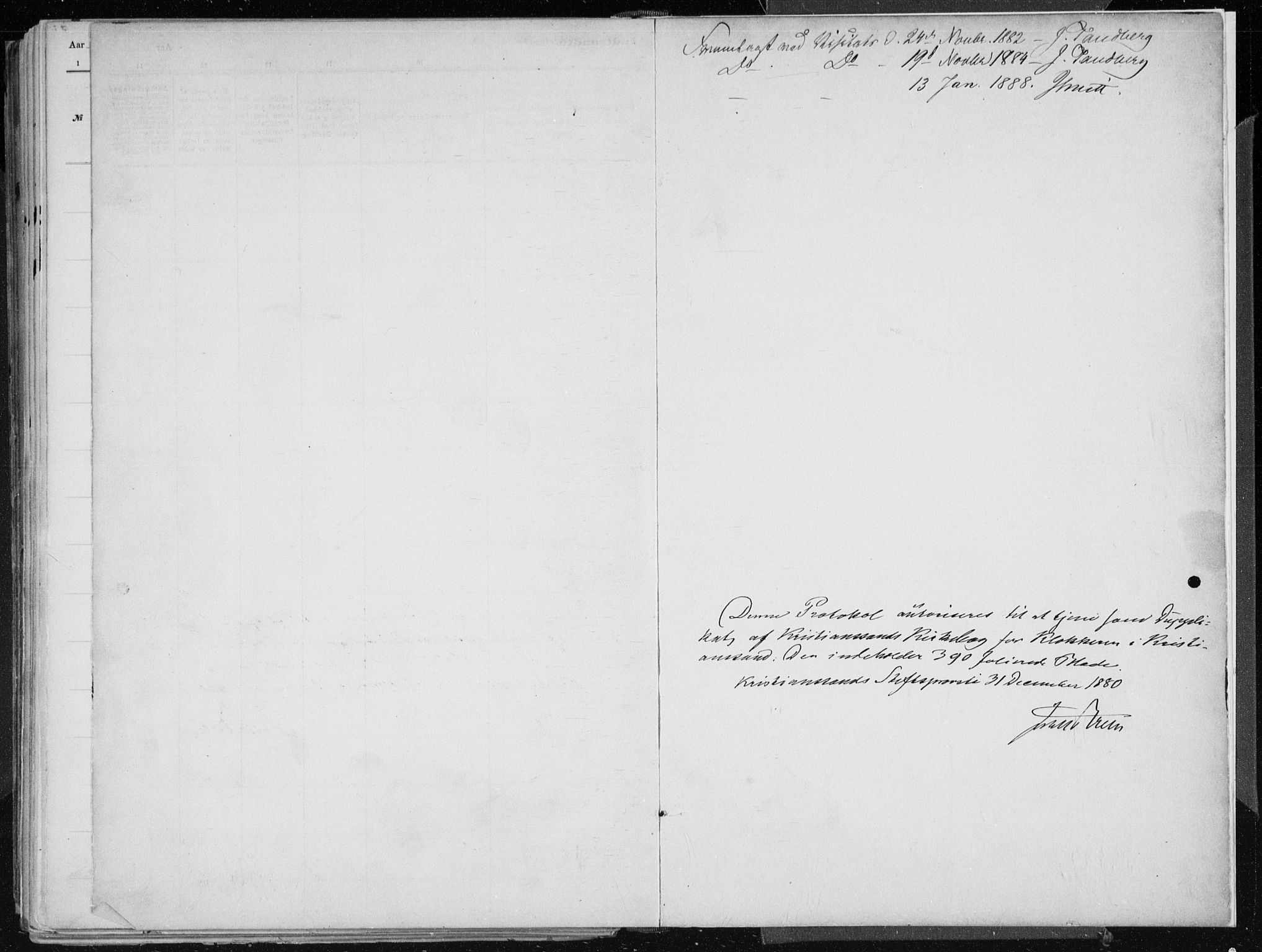 Kristiansand domprosti, SAK/1112-0006/F/Fb/L0014: Parish register (copy) no. B 14, 1881-1896