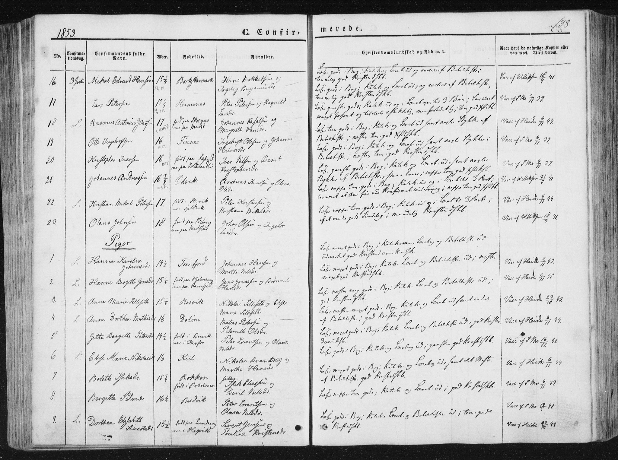 Ministerialprotokoller, klokkerbøker og fødselsregistre - Nord-Trøndelag, SAT/A-1458/780/L0640: Parish register (official) no. 780A05, 1845-1856, p. 138