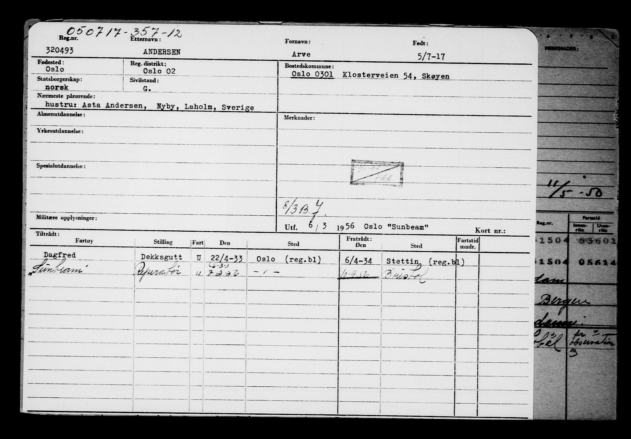 Direktoratet for sjømenn, AV/RA-S-3545/G/Gb/L0150: Hovedkort, 1917, p. 89