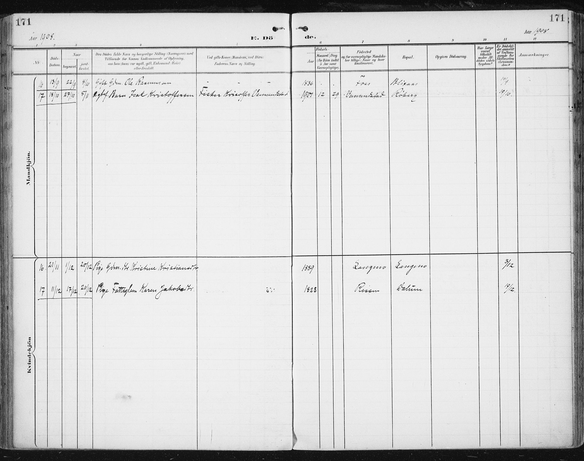 Ministerialprotokoller, klokkerbøker og fødselsregistre - Sør-Trøndelag, SAT/A-1456/646/L0616: Parish register (official) no. 646A14, 1900-1918, p. 171
