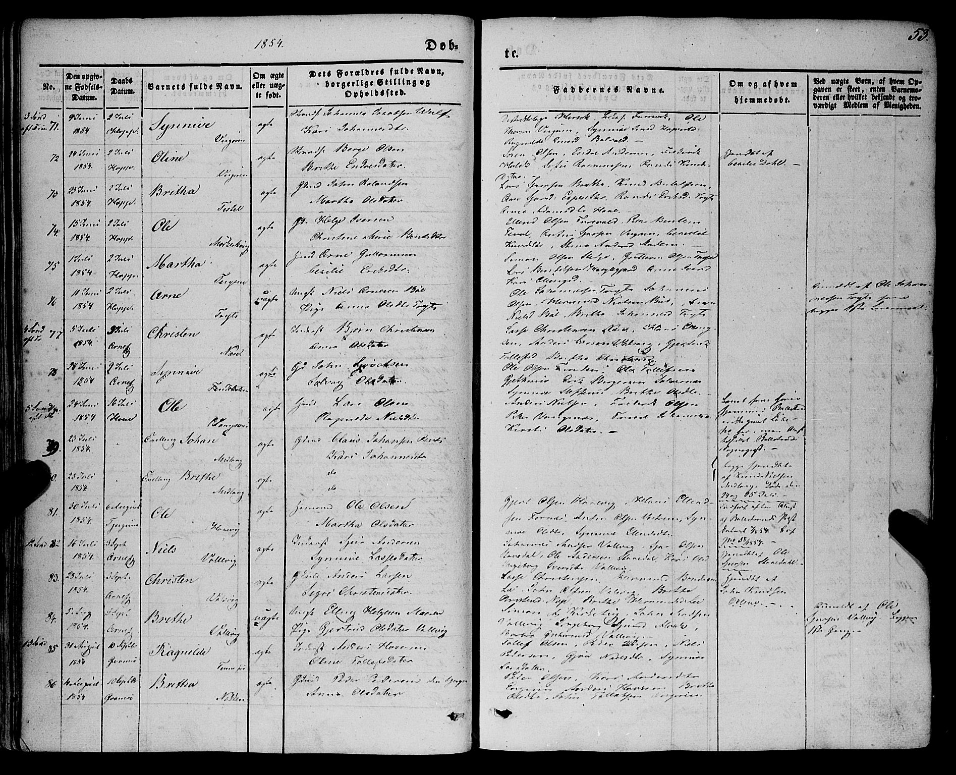 Vik sokneprestembete, SAB/A-81501: Parish register (official) no. A 8, 1846-1865, p. 53