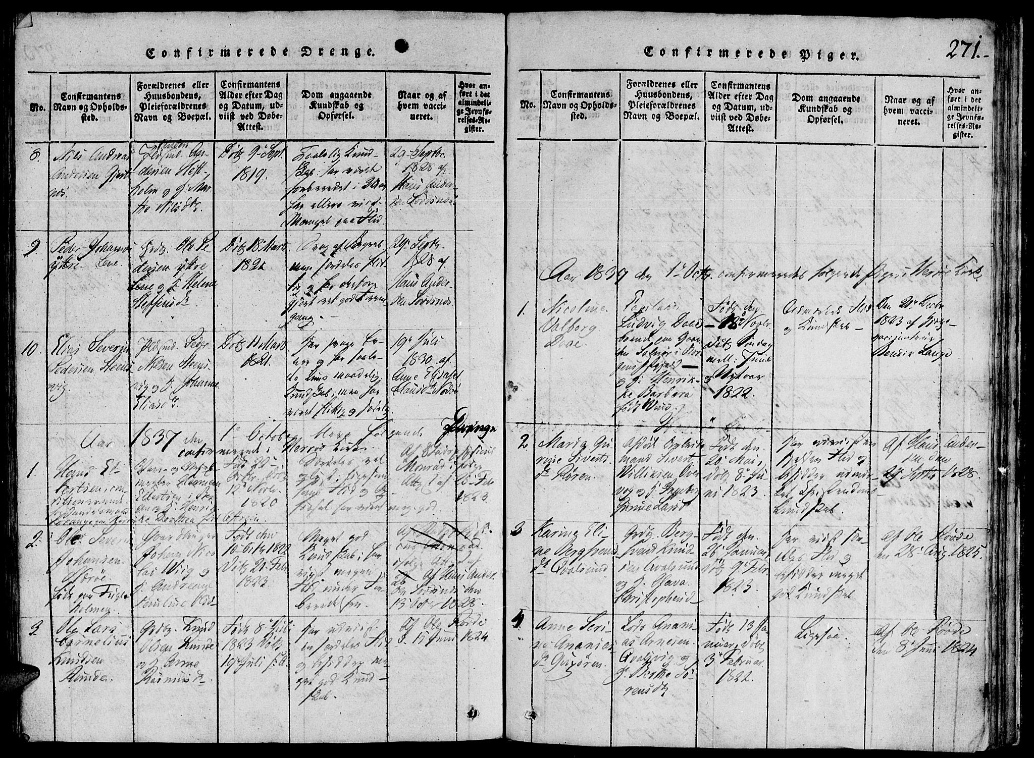 Ministerialprotokoller, klokkerbøker og fødselsregistre - Møre og Romsdal, AV/SAT-A-1454/507/L0069: Parish register (official) no. 507A04, 1816-1841, p. 271