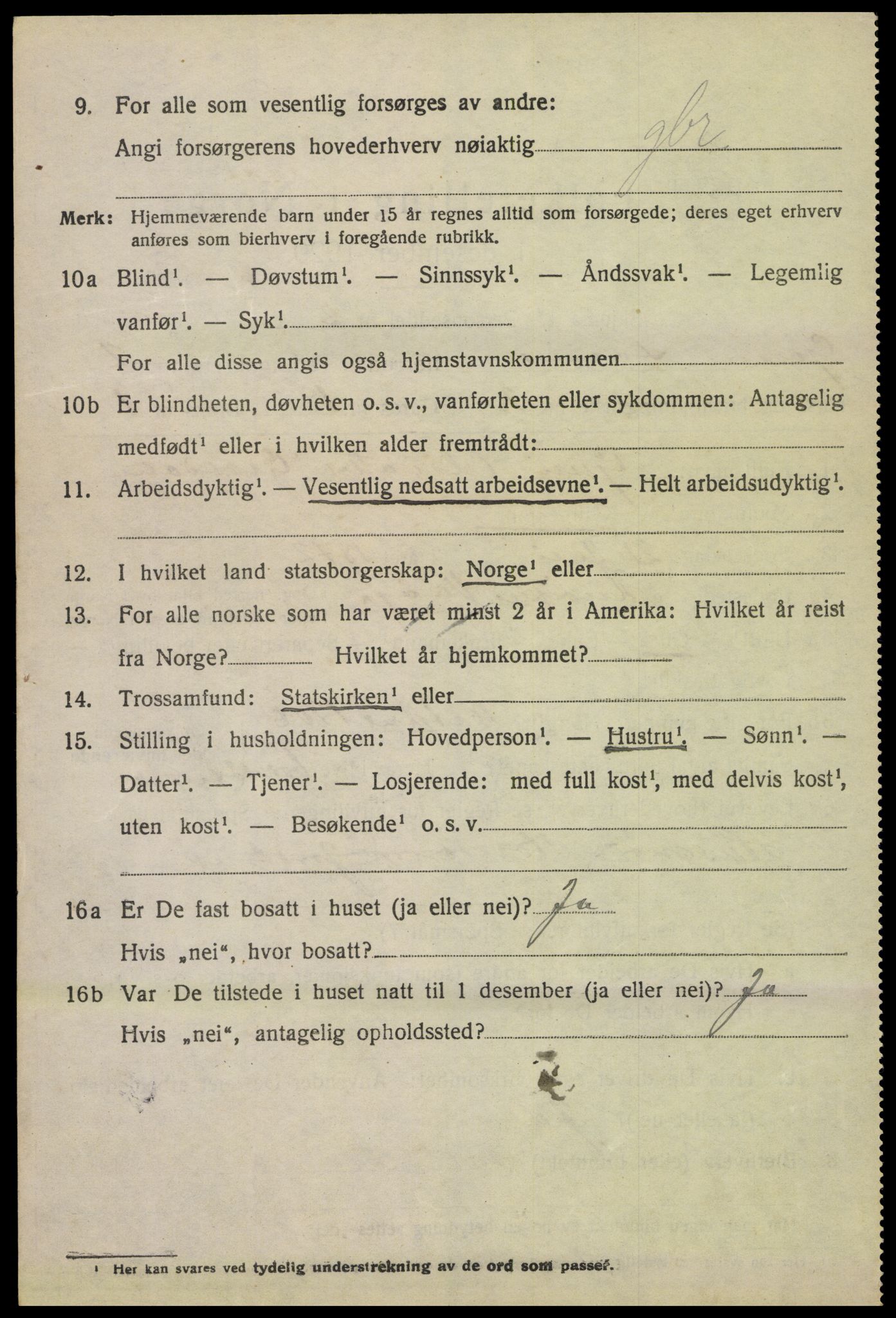 SAH, 1920 census for Lom, 1920, p. 1783