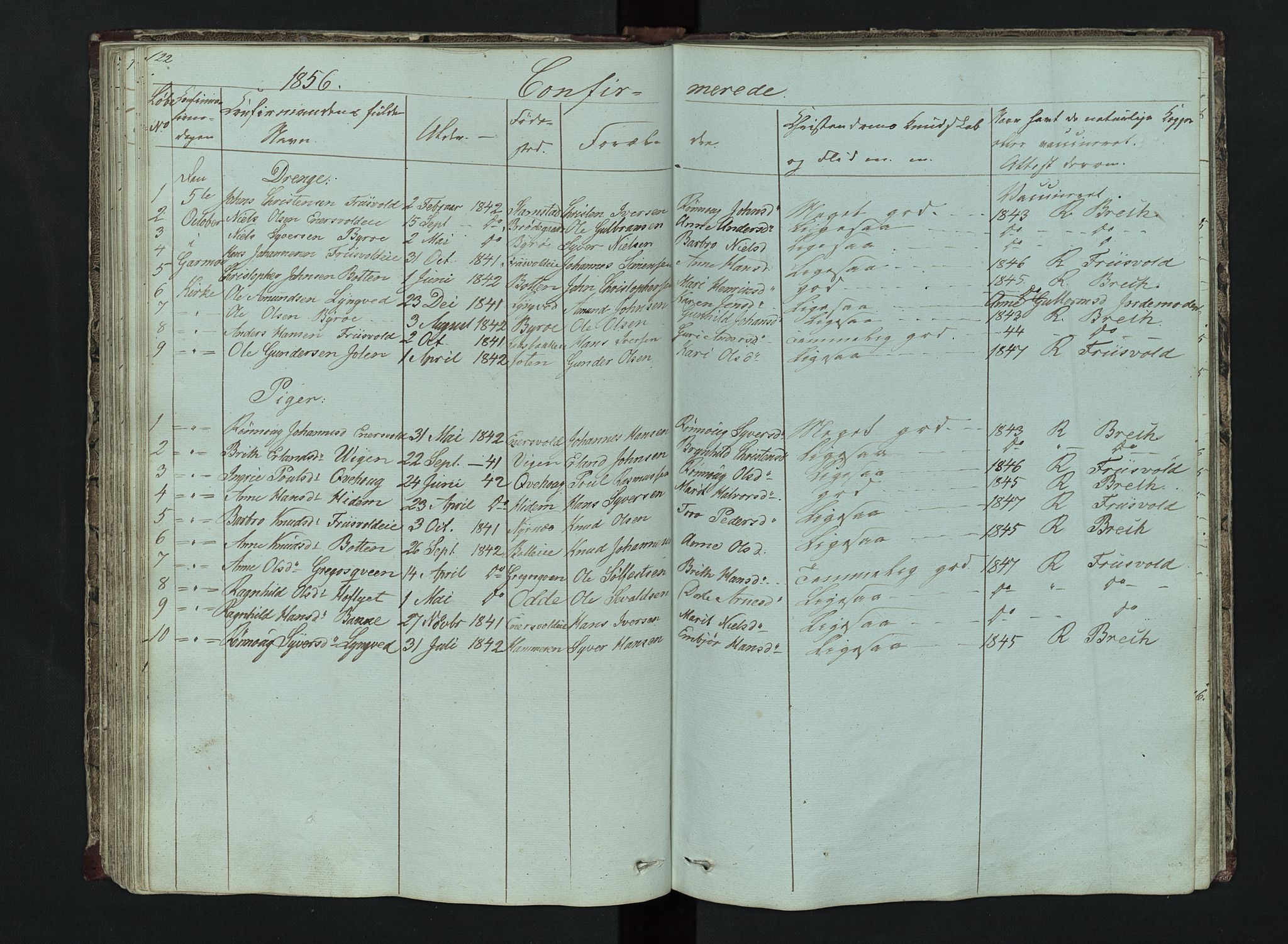 Lom prestekontor, SAH/PREST-070/L/L0014: Parish register (copy) no. 14, 1845-1876, p. 122-123