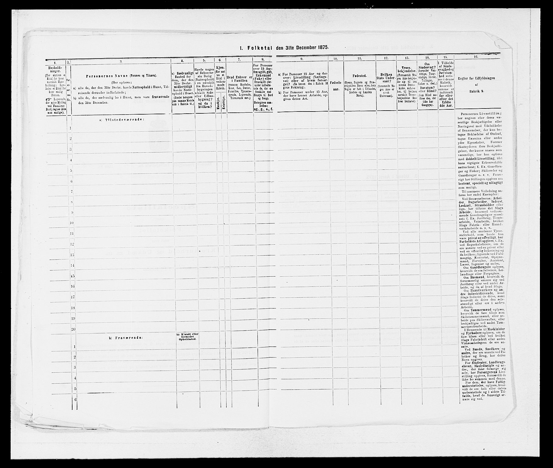 SAB, 1875 census for 1254P Hamre, 1875, p. 1697