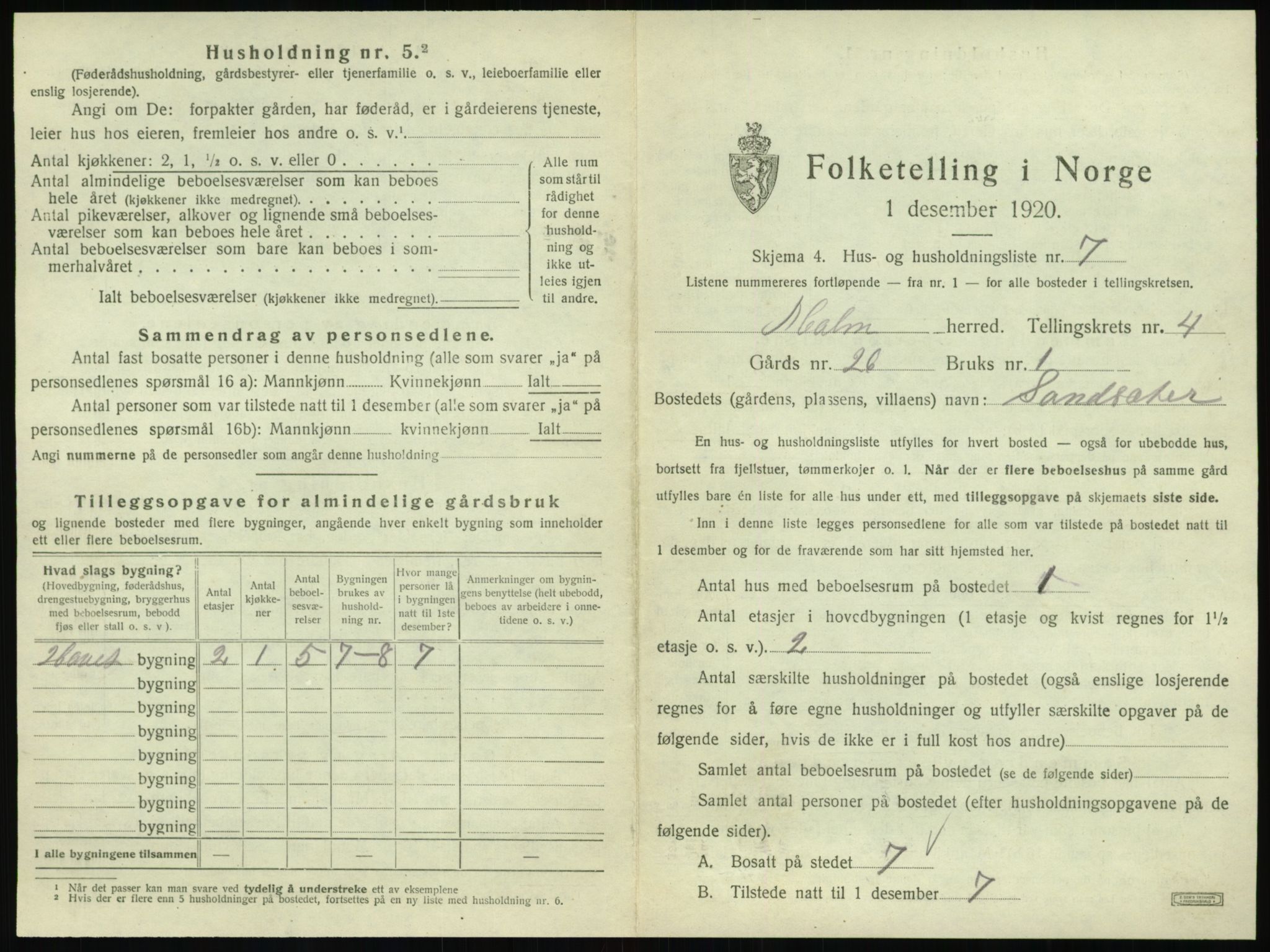 SAT, 1920 census for Malm, 1920, p. 369